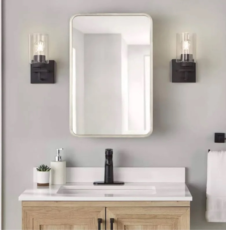 rectangle corner - rounded aluminum medicine cabinet