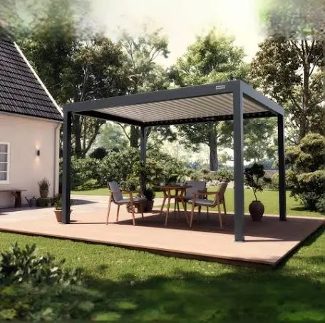 louvered pergola with adjustable roof, reinforced aluminum frame (incomplete)