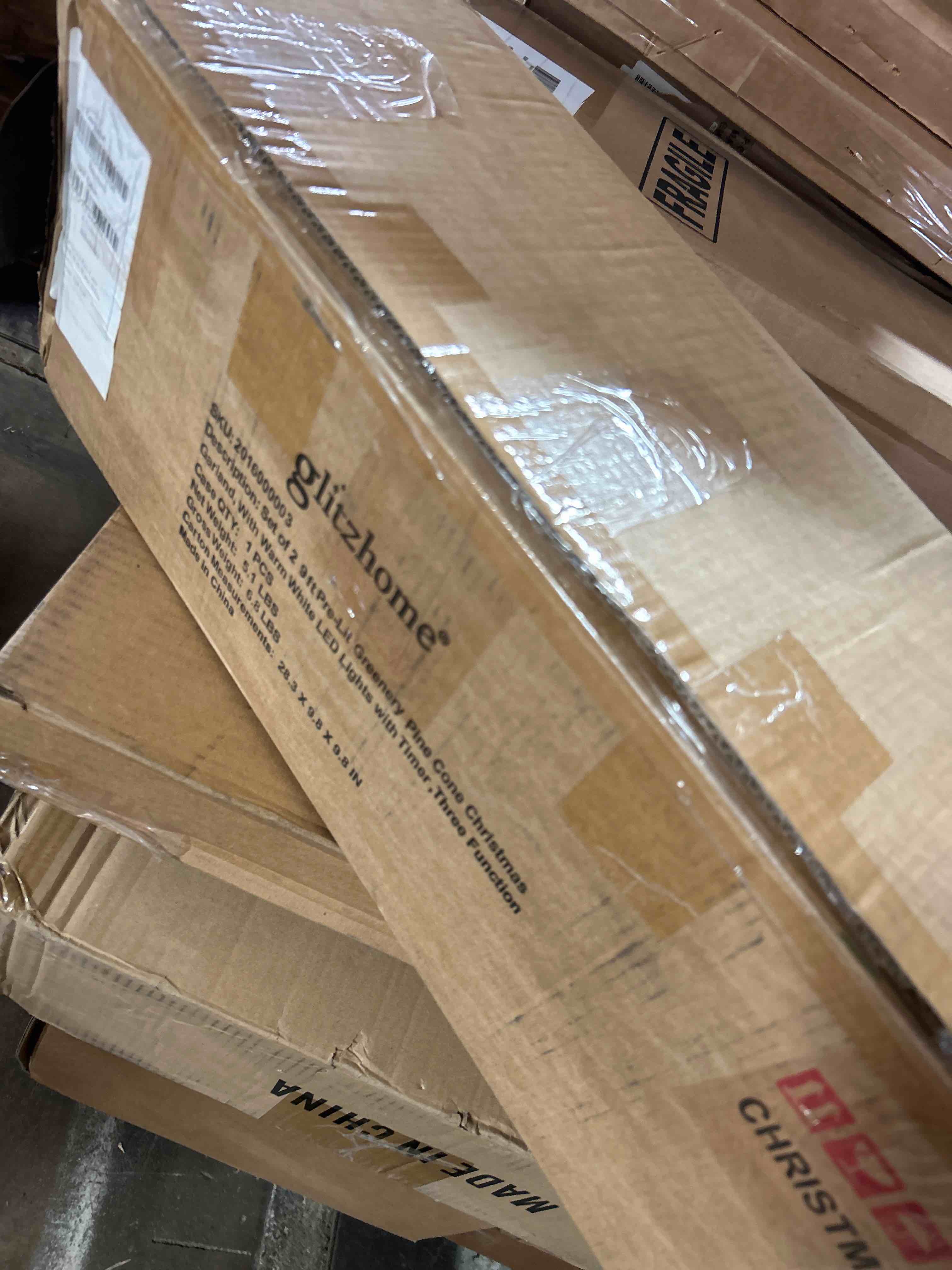 Condition photo showing New/Like New for soperton 9ft greenery christmas garland with lights