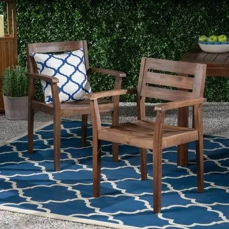 GDF Studio Stanford Outdoor Dining Chairs (Set of 2)