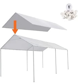 10 x 20 ft carport replacement canopy cover, garage top tent shelter