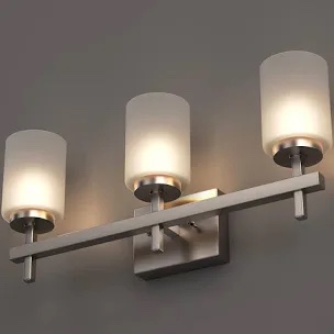 3-Light Bathroom Vanity Light Fixture with Opal Glass Shades