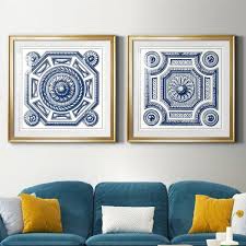 Indigo Medallion II" 2 Pieces