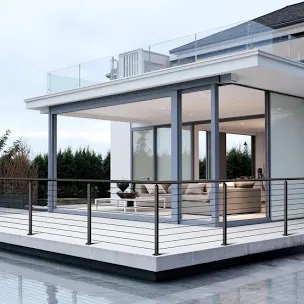 4-pack cable railing post 36x2x2 in steel horizontal hole deck railin