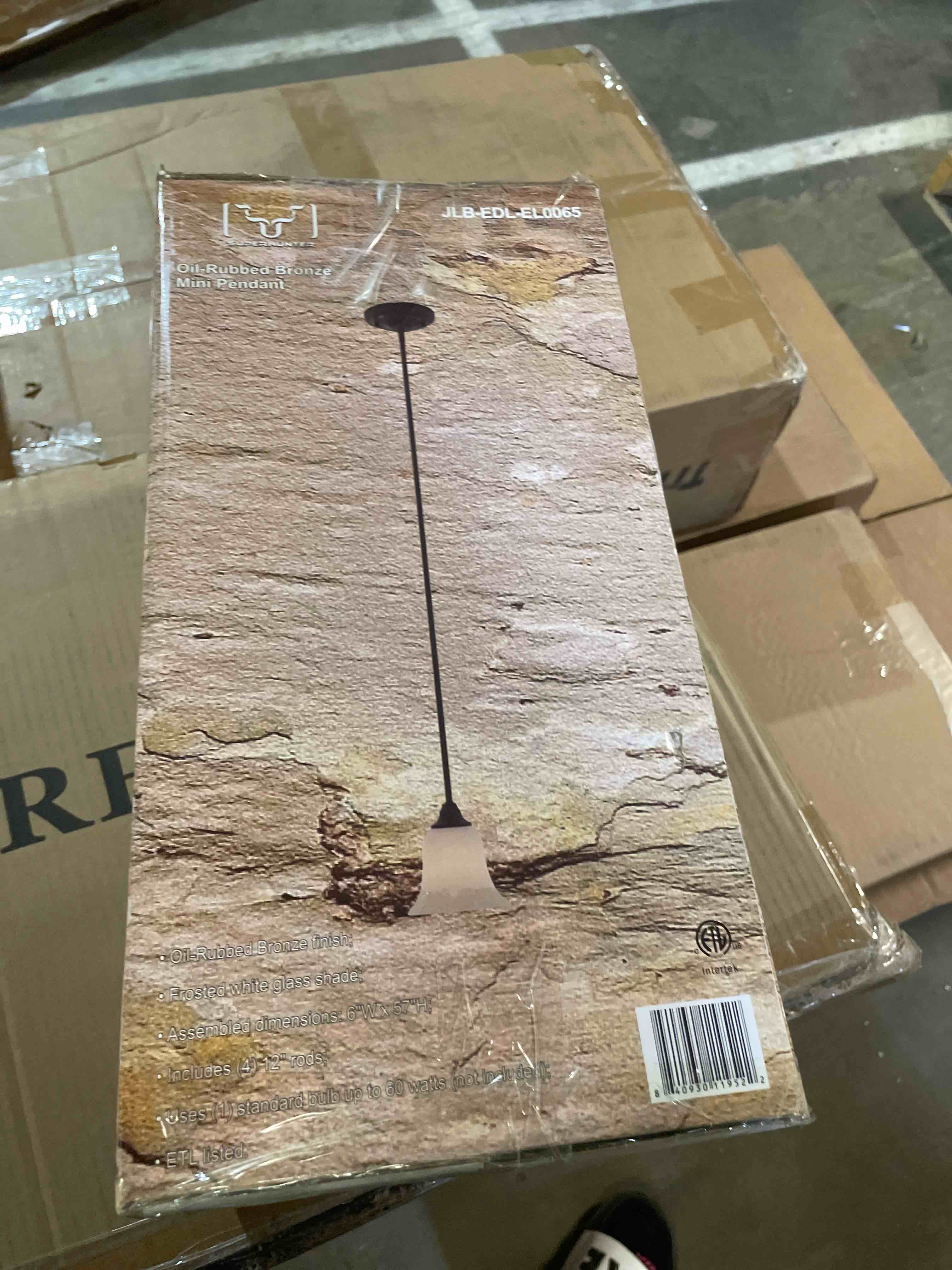 Condition photo showing New/Like New for superhunter 6 w x 57 h oil-rubbed bronze finish mini pendant