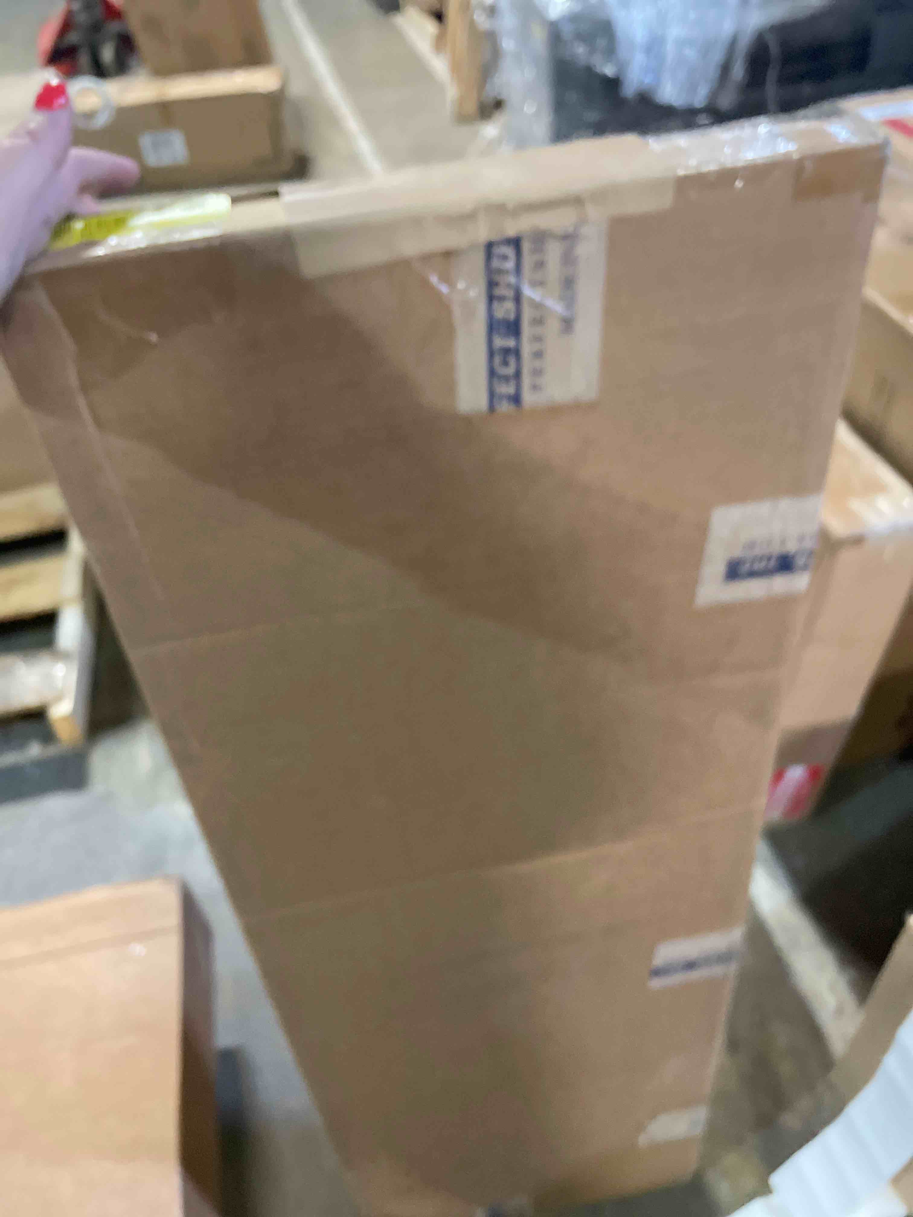 Condition photo showing As Is for premier raised panel shutters (set of 2)