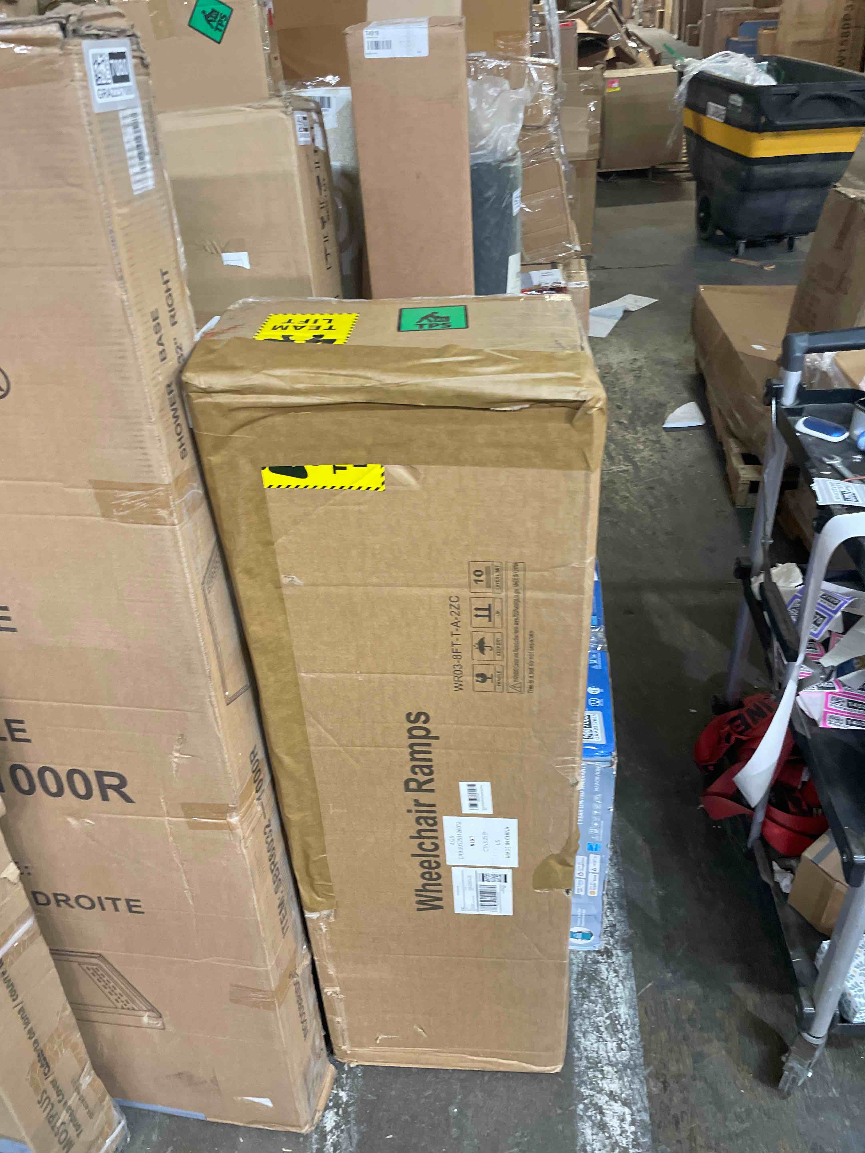 Condition photo showing New/Like New for 8 feet wheelchair ramp, non-slip aluminum folded handicap ramp with support legs, safer door threshold wheelchair ramps for home, wheel chair ramp for home steps, stairs, entry, doorways