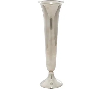 Aluminum Metal Fluted Decorative Silver Vase
