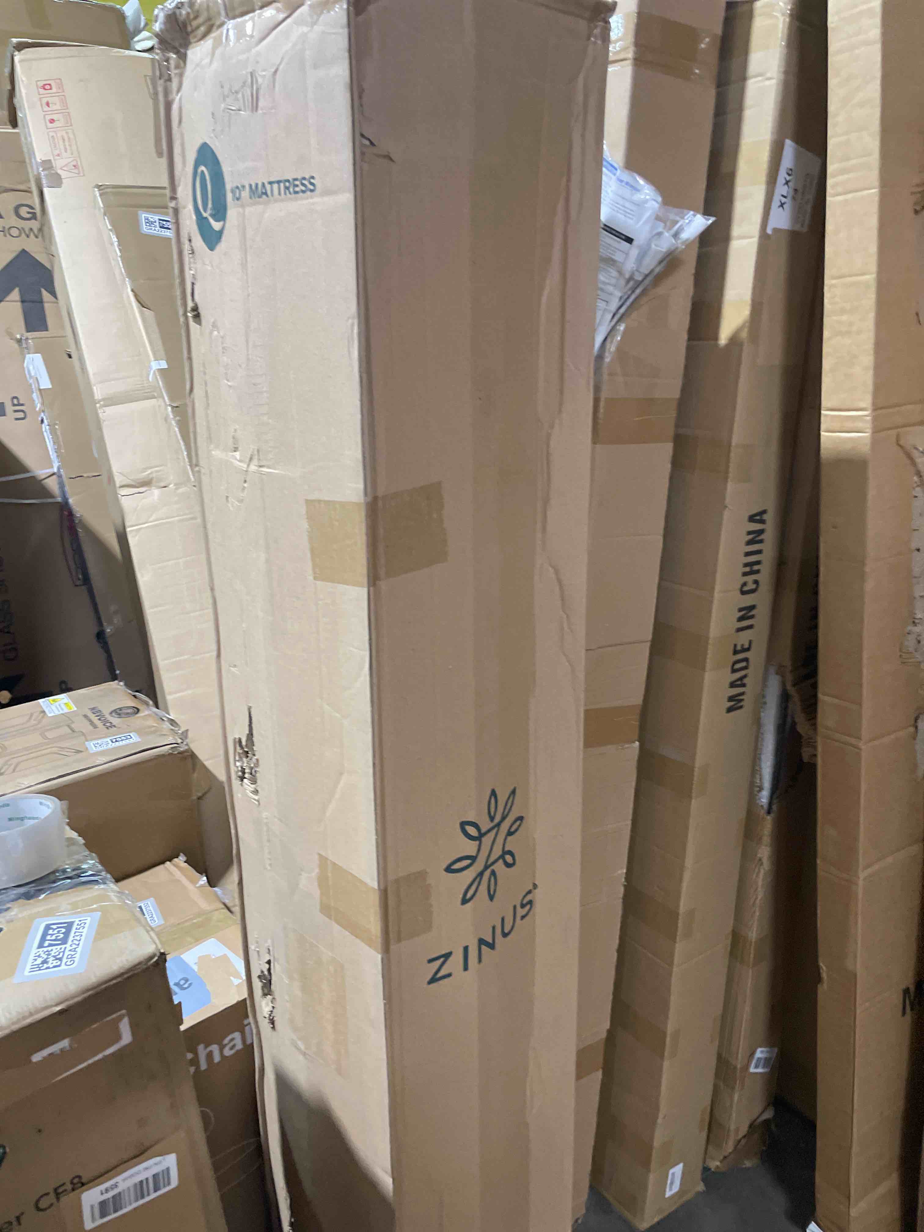 Condition photo showing New/Like New for zinus 10 inch queen cooling essential memory foam mattress [newversion], fiberglass free, medium feel, breathable cooling layers, certified safe materials white queen 10" cooling (new box)