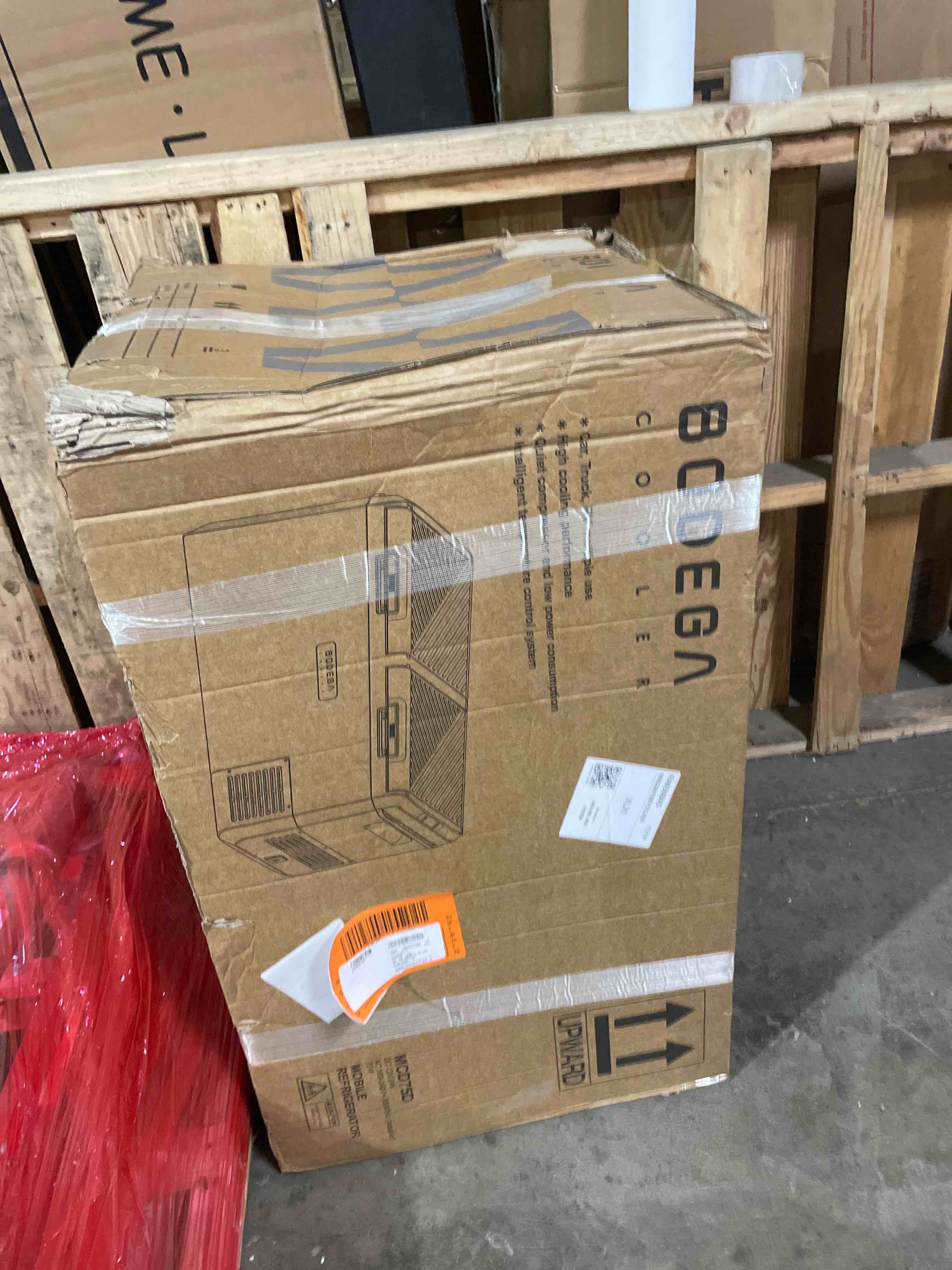 Condition photo showing As Is for bodegacooler 12 volt car refrigerator, 34quart (32l) car fridge dual zone, 12v portable freezer app control, rv car cooler -4?-68? 12/24v dc 100-240v ac for outdoor camping travel vehicles home use 34 quart dark green