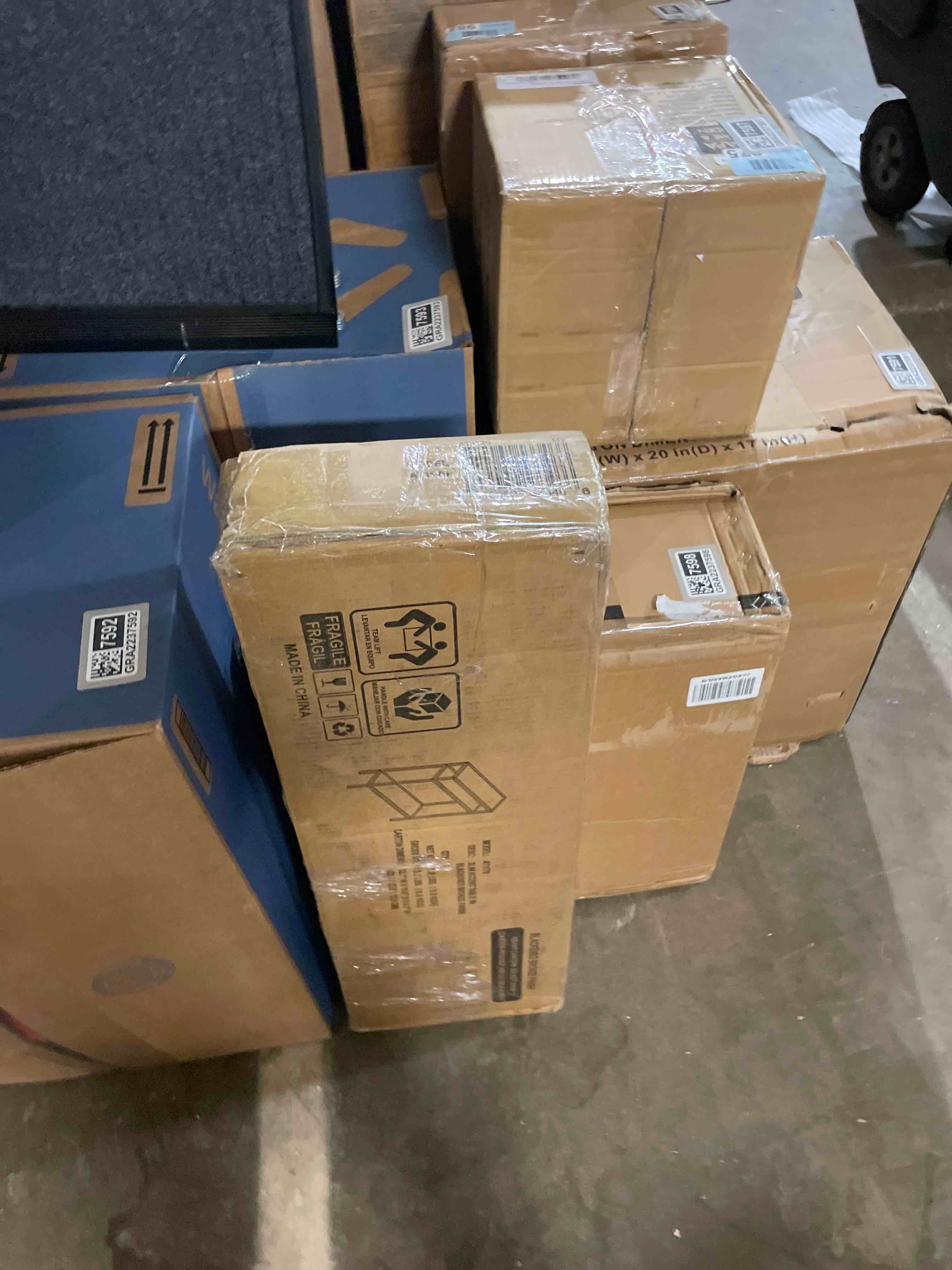 Condition photo showing New/Like New for henn&hart 22" wide rectangular console table with metal shelves in blackened bronze, entryway table, accent table for living room, hallway