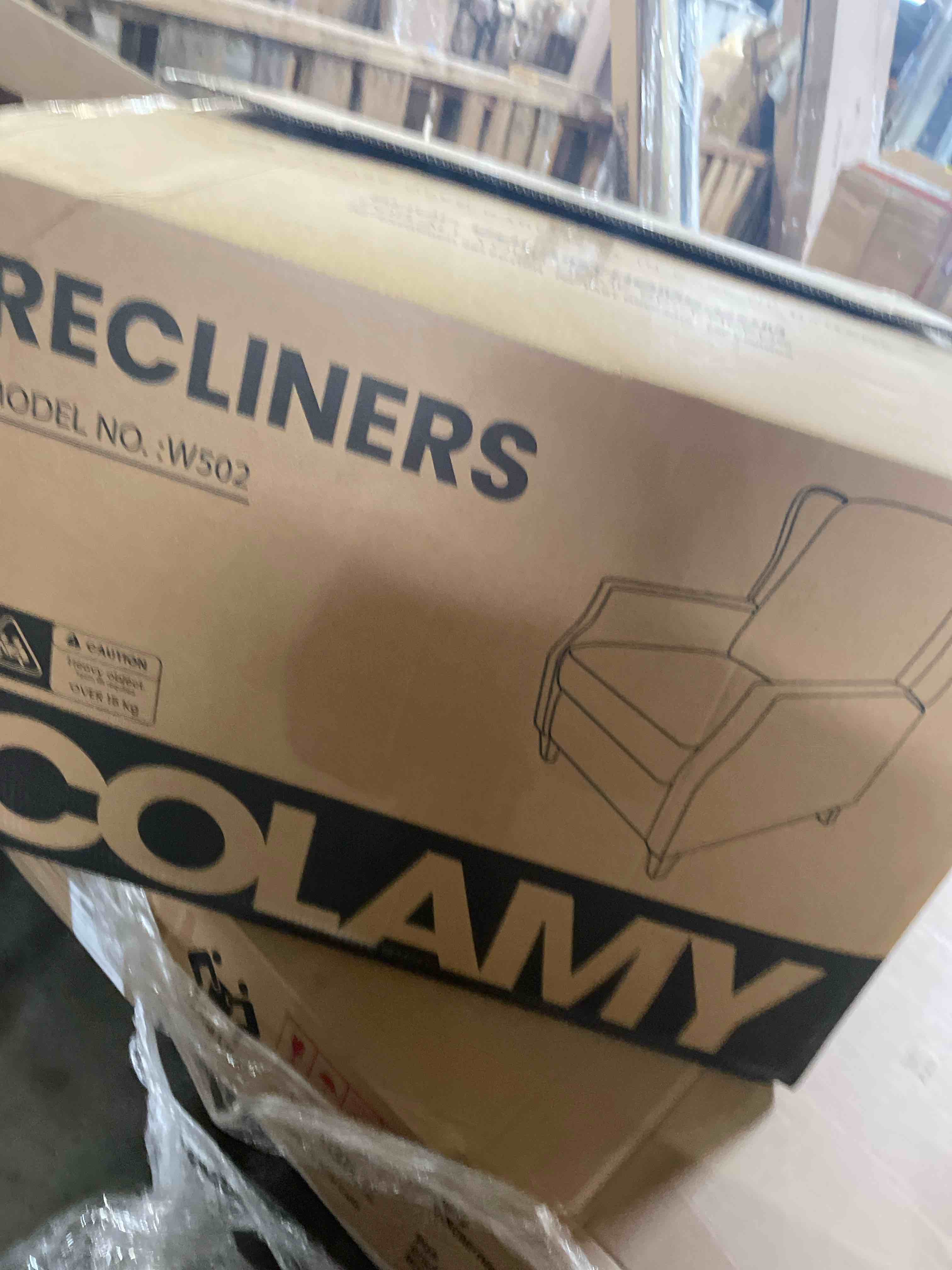 Condition photo showing New/Like New for diff color nail-head upholstered push