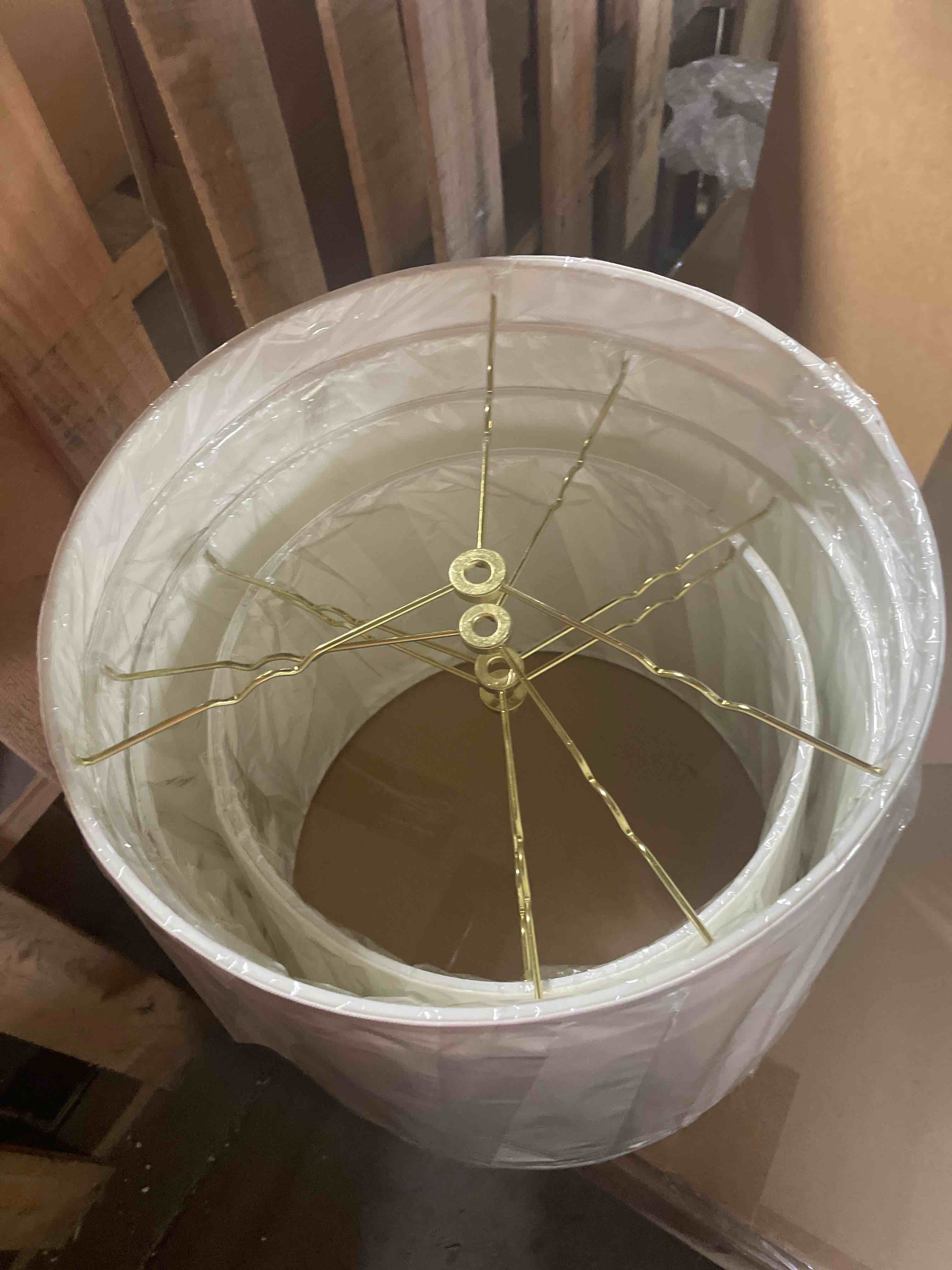 Condition photo showing New/Like New for 4white lamp shades3 big one small