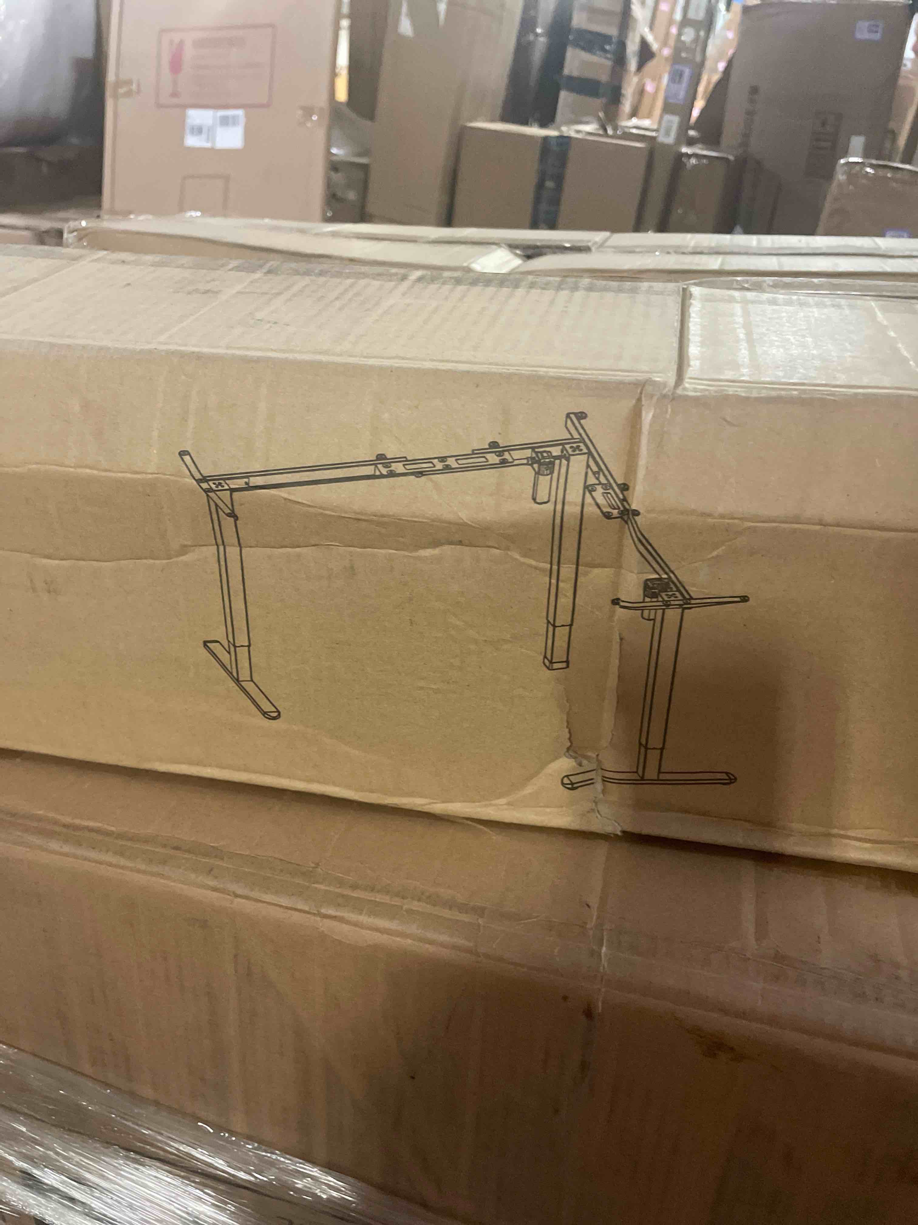 Condition photo showing Good Condition for only box 1/2triple-motor sit-stand corner desk frame - height-adjustable, l-shaped, gray - workstream collection grey