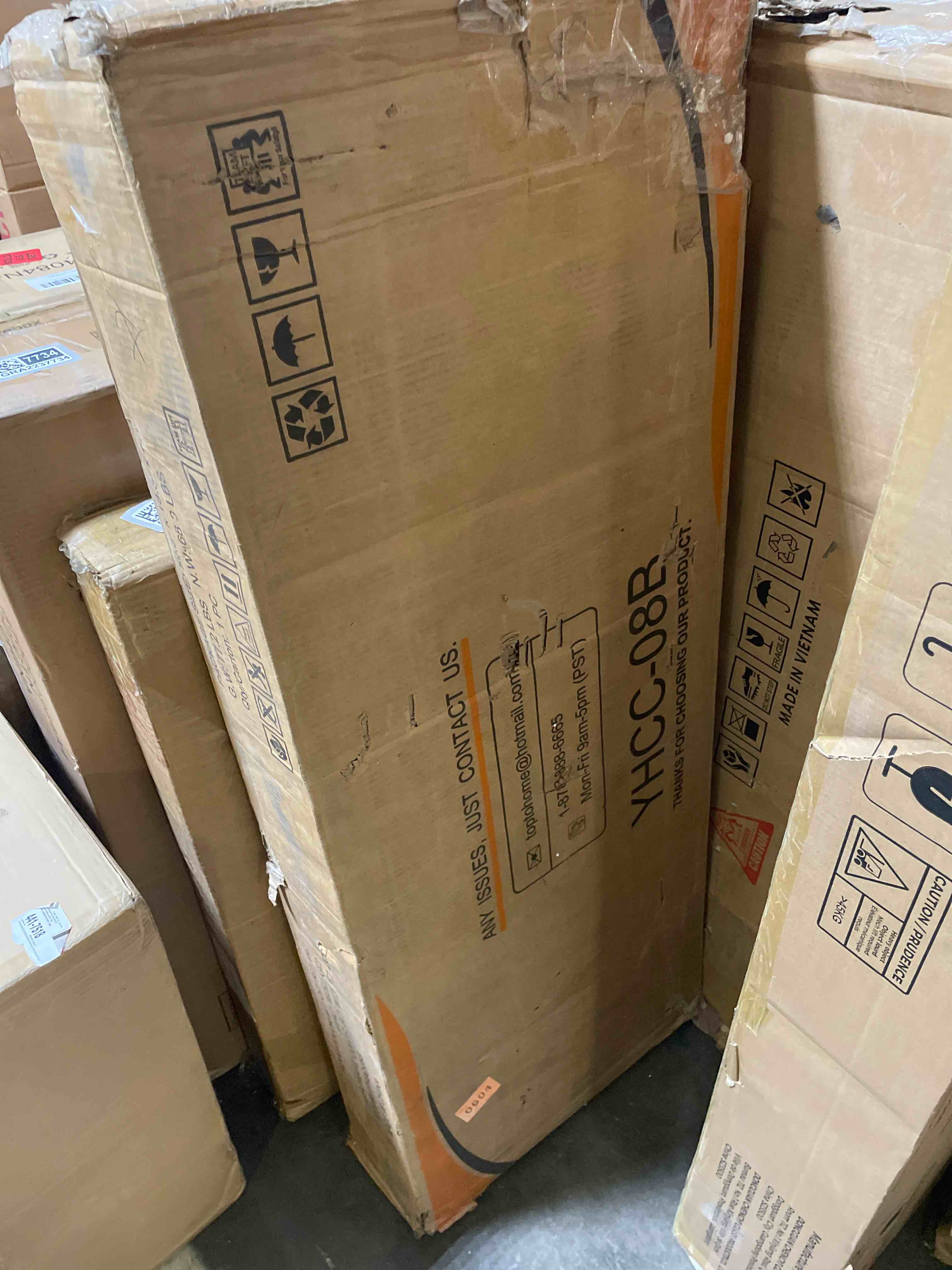 Condition photo showing As Is for aheaplus closet system with 6 drawers, 4 hanging rods & corner tower, corner closet system with hanging, 92.6" l-shaped walk-in wardrobe organizer, 2000+ lbs capacity, set of 3, white (incomplete)