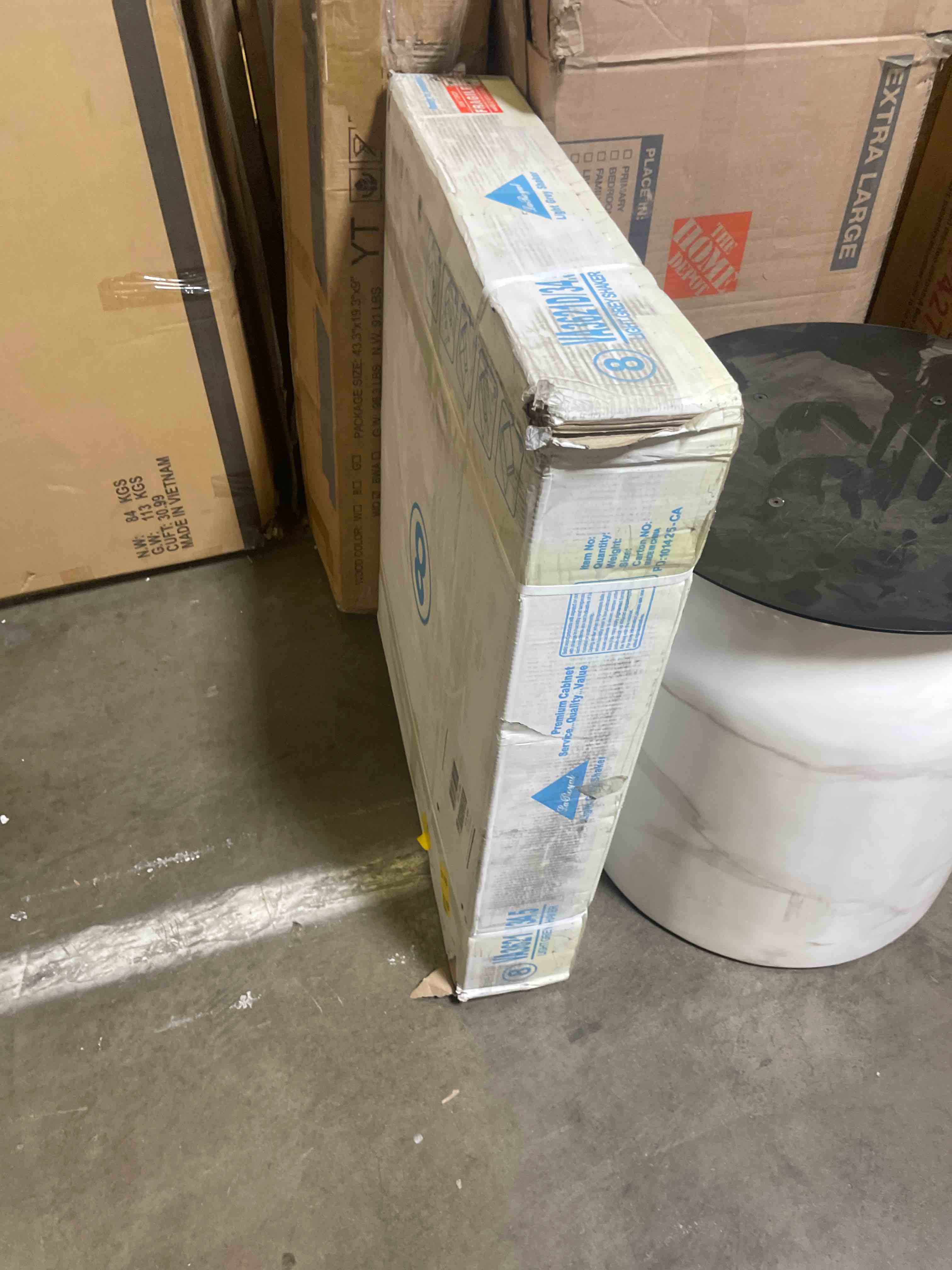 Condition photo showing New/Like New for reliabilt overlake 30-in w x 30-in h x 12-in d gray painted wall ready to assemble 