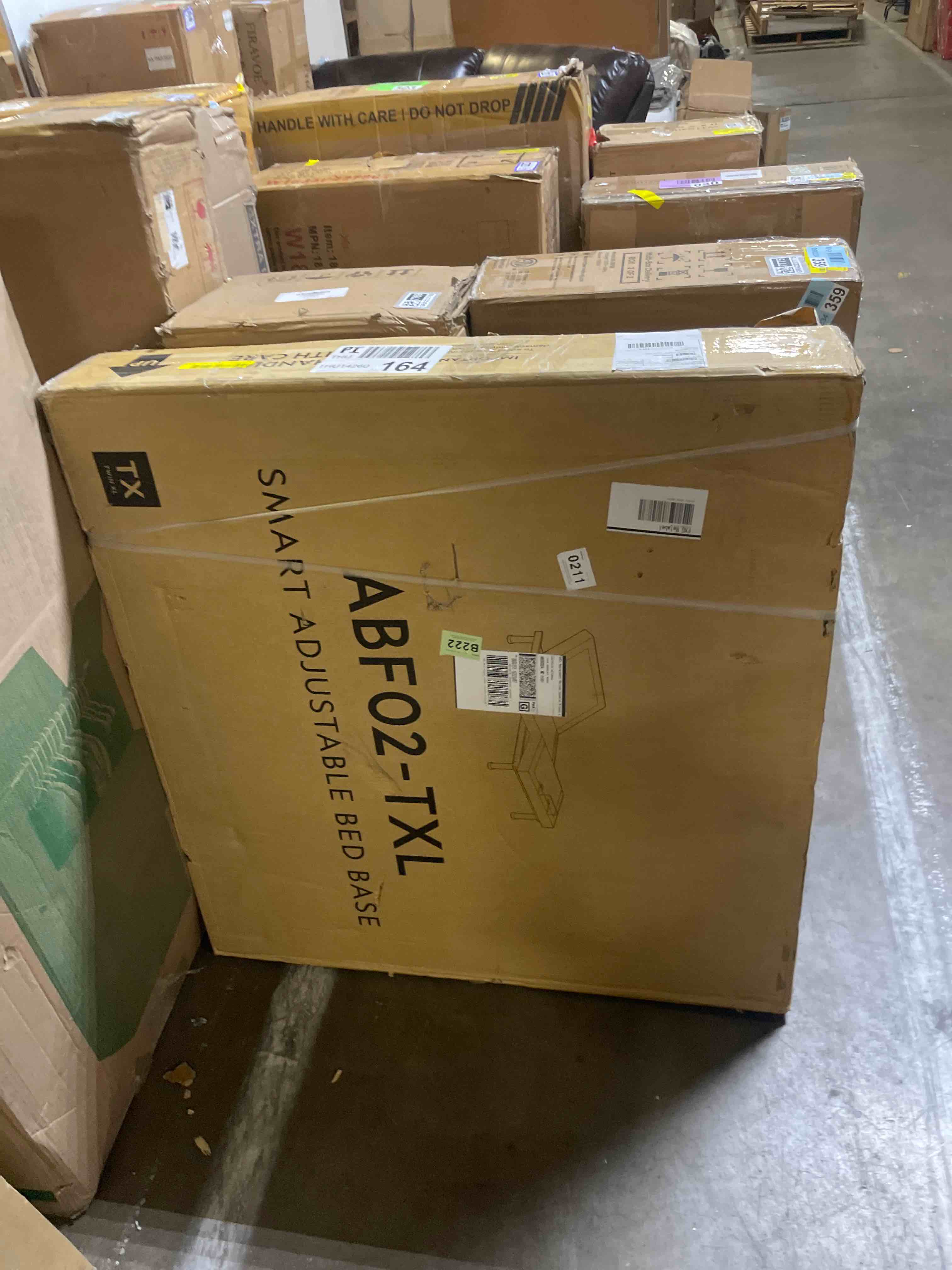 Condition photo showing New/Like New for amada homefurnishing adjustable bed frame, twin xl adjustable bed base with 4 usb ports & under-bed night light, head & foot incline, electric bed frame with 4 height options, txl