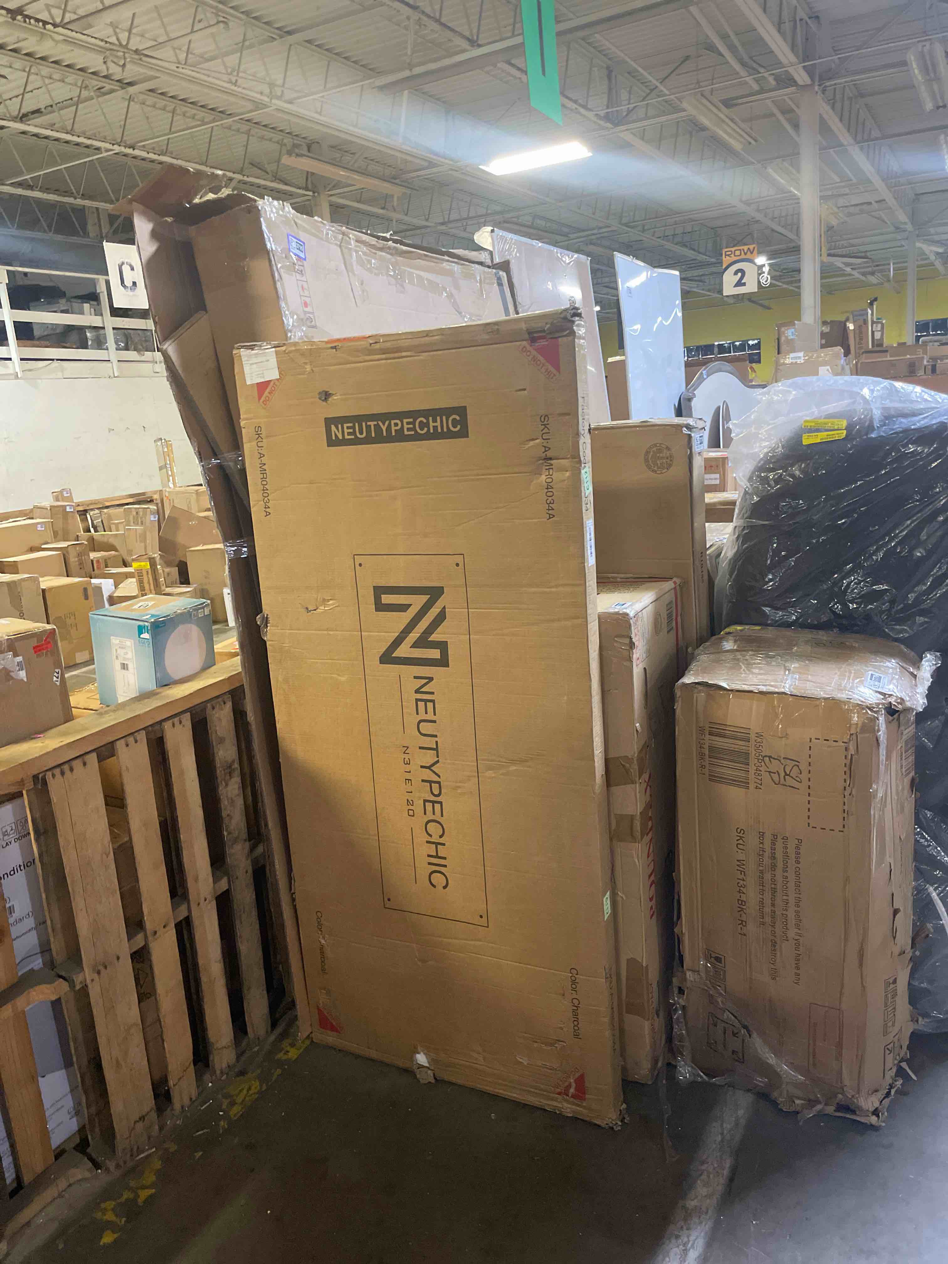 Condition photo showing New/Like New for beautypeak 64"x21" arch floor mirror, full length mirror wall mirror hanging or leaning arched-top full body mirror with stand for bedroom, dressing room, black black 64x21