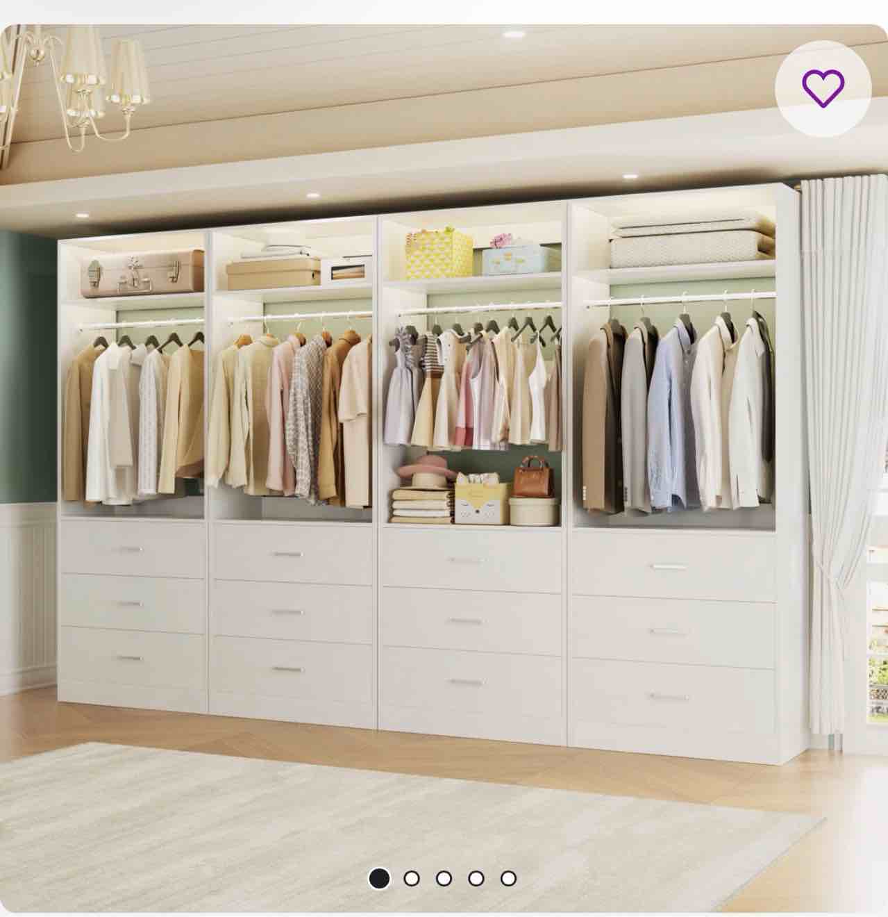 Freestanding 96" Closet System With 12 Wood Drawers  
