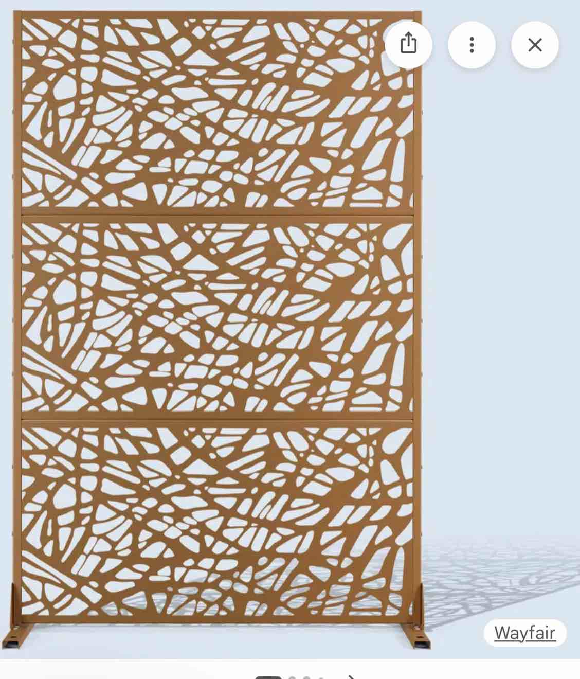 Set of 3 72"H Freestanding Outdoor Privacy Fence Screen Decorative 