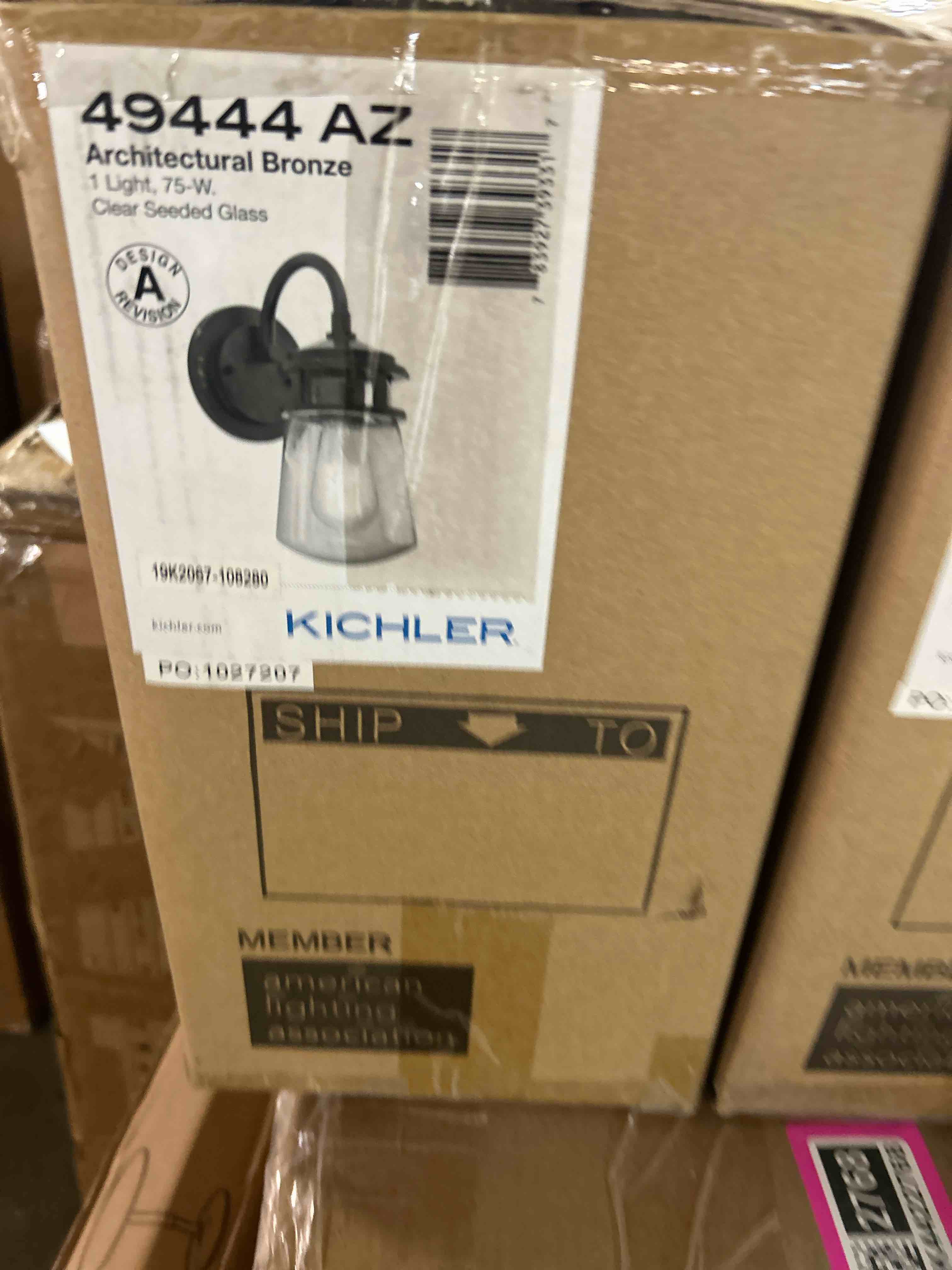 Condition photo showing New/Like New for kichler lighting - one light outdoor wall mount - outdoor wall - small - lyndon