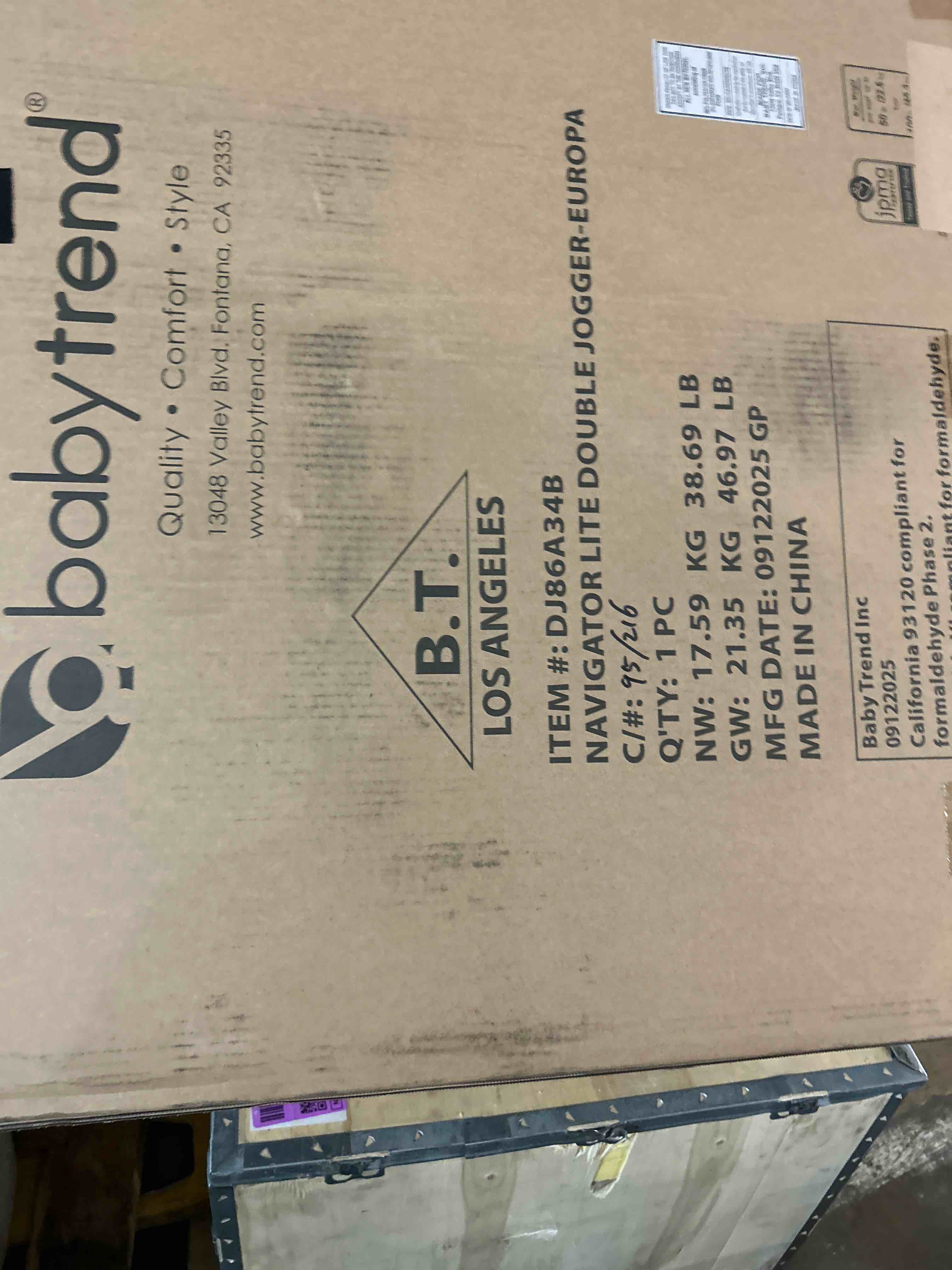 Condition photo showing New/Like New for baby trend navigator® lite double jogger, europa