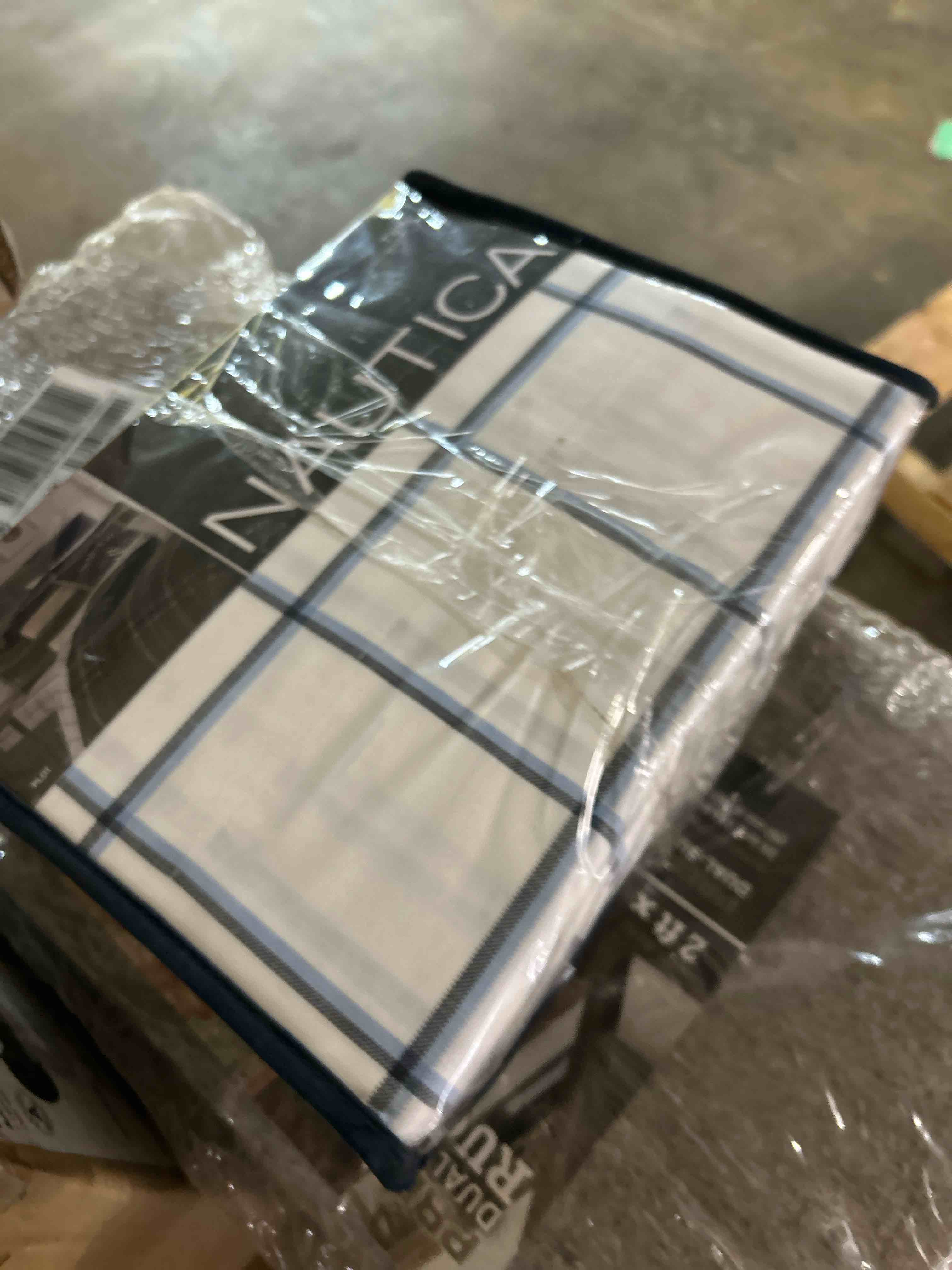 Condition photo showing New/Like New for nautica - twin sheets, cotton percale bedding set, crisp & cool, fully elasticized, ideal dorm essentials (plot blue, twin) plot blue twin