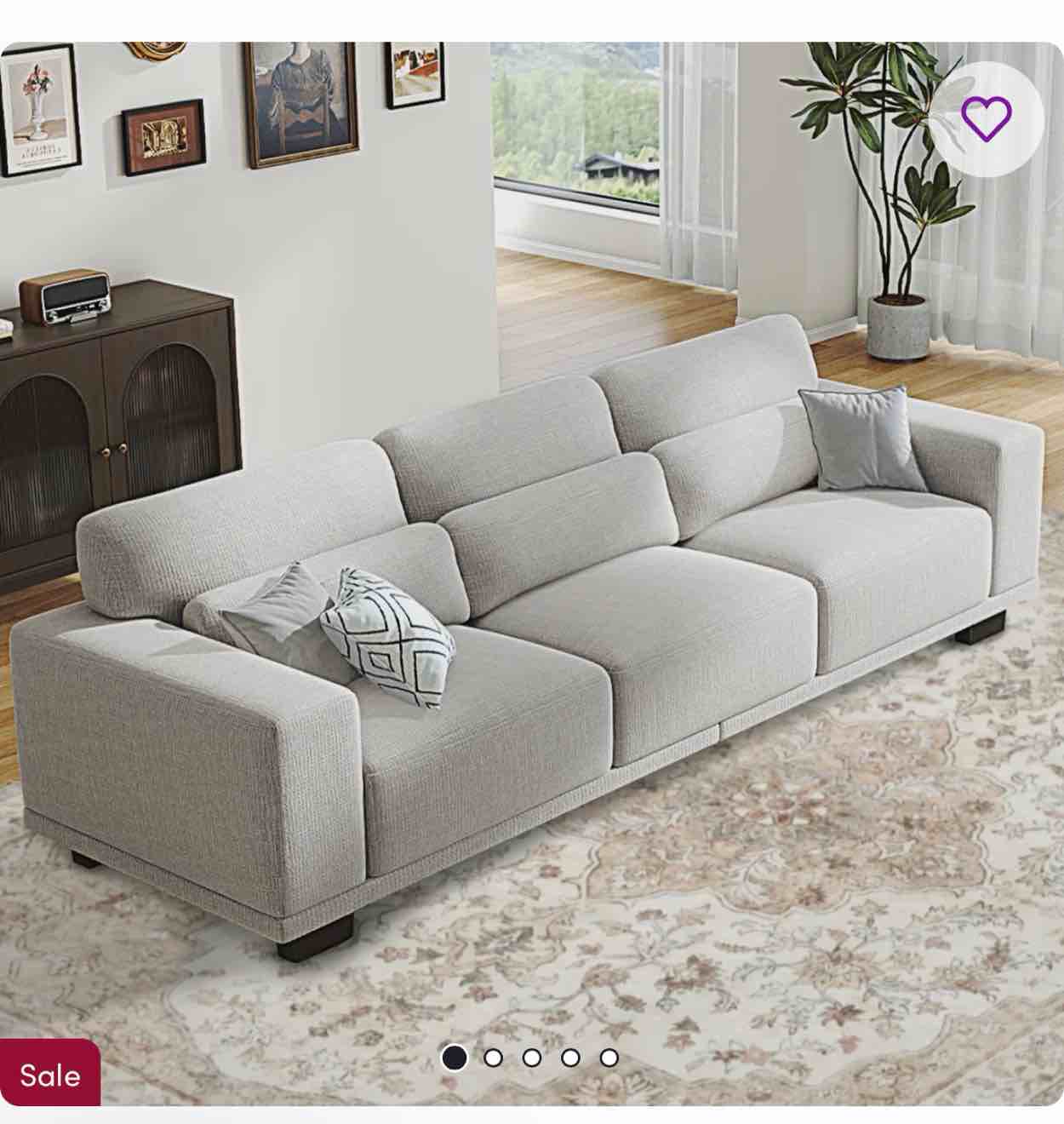 modern sofa with removable washable linen fabric cover, upholster