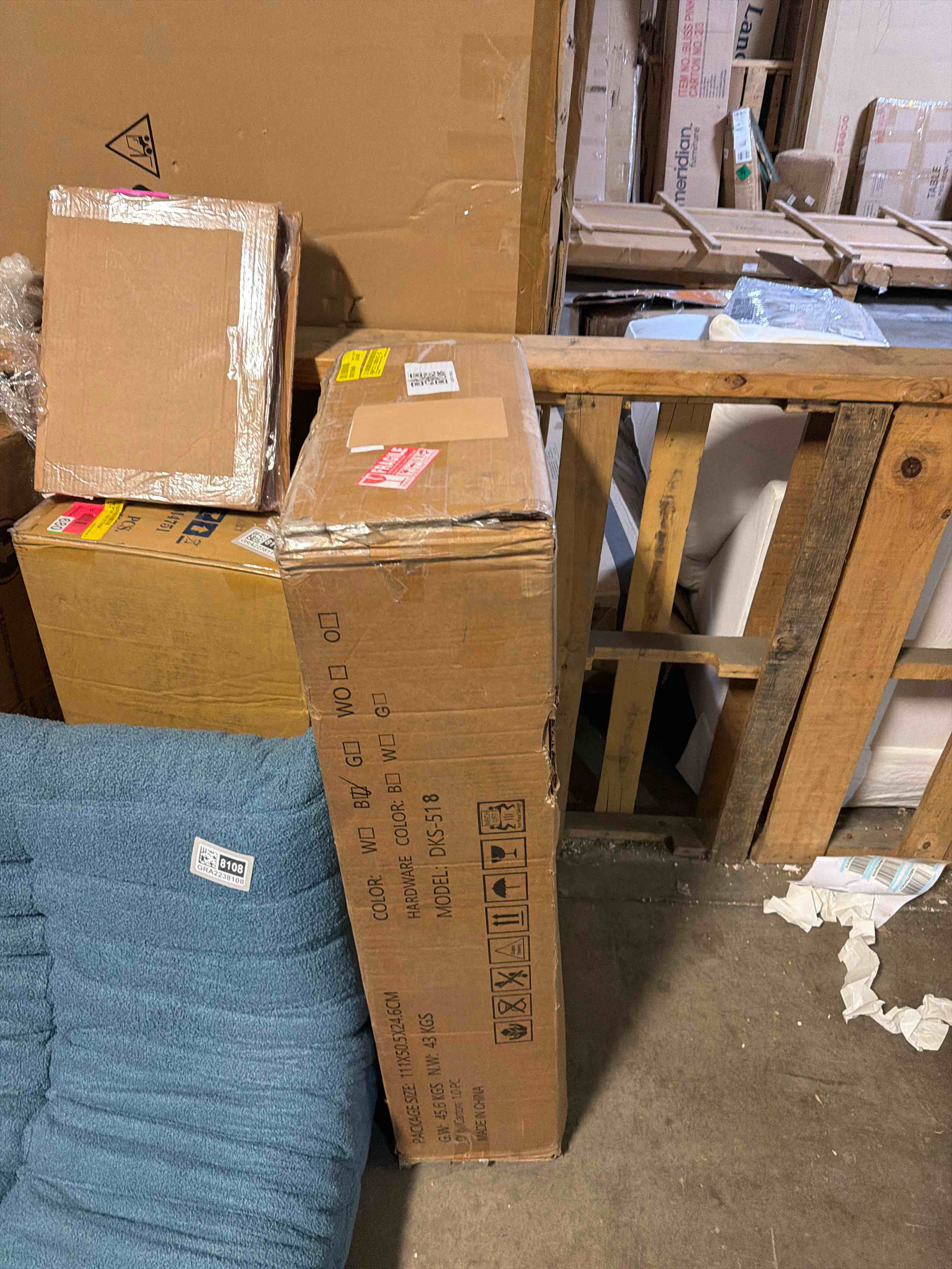 Condition photo showing As Is for 72"closet system with 6 drawers and 4 rods