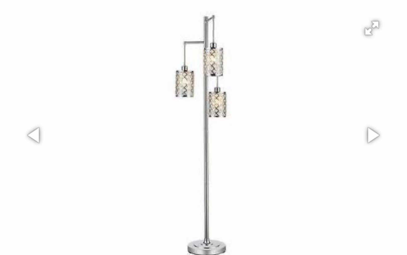 bridgeport designs gisele 3 arm floor lamp with crystal beaded shades, i3