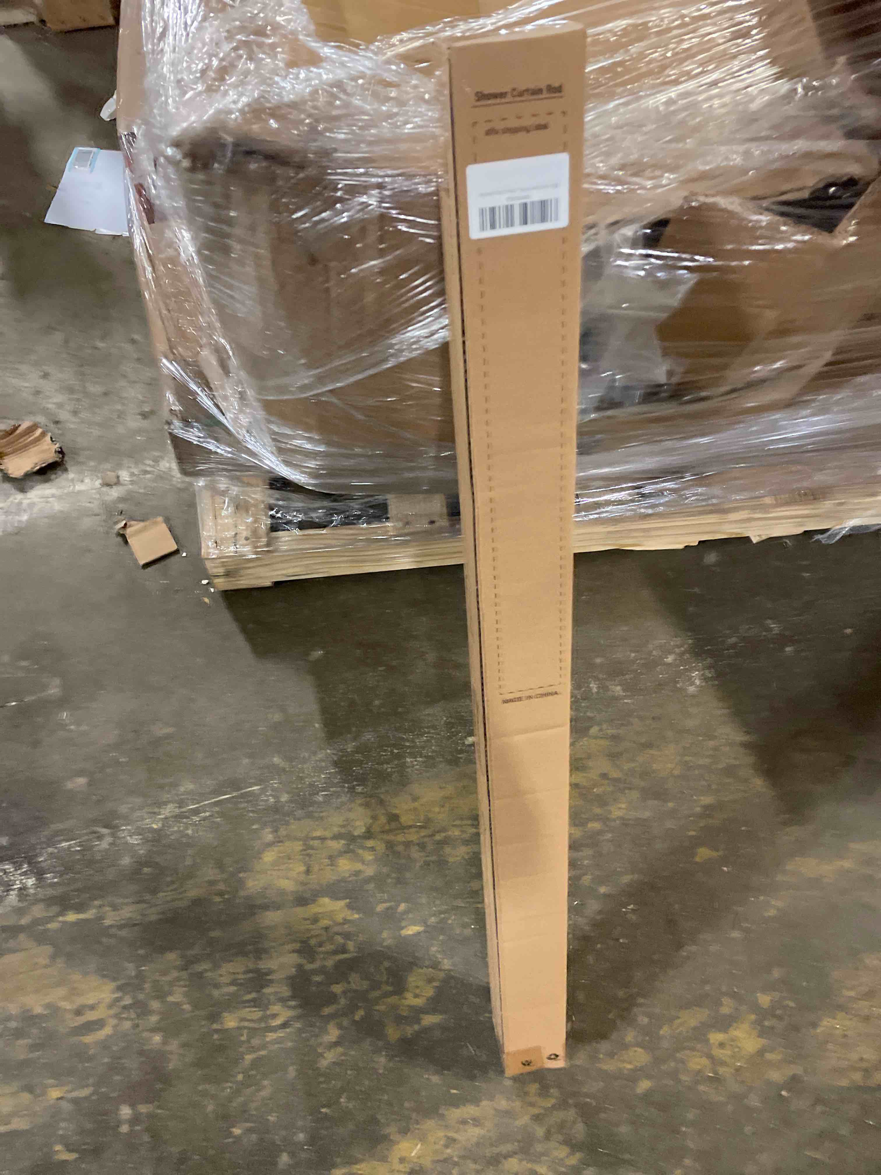 Condition photo showing New/Like New for black shower rod with 12 hooks, 43-72 inches, rust resistance, adjustable tension rod with durable spring, no drilling - use for bathroom, bedroom, home, matte black black with hooks