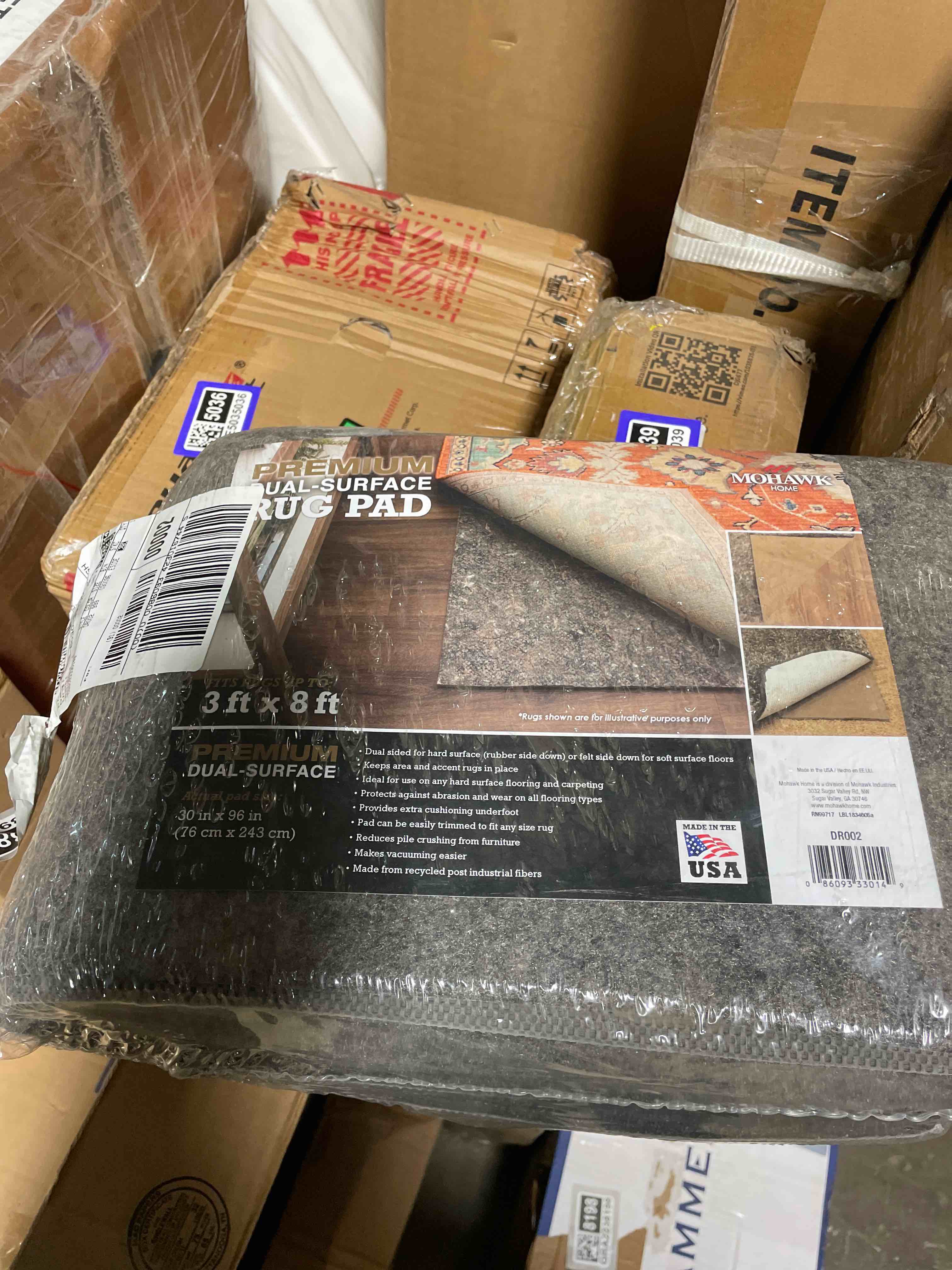 Condition photo showing New/Like New for mohawk home non slip rug pad 2' 6" x 8'- 1/4" thick felt + latex rubber gripper - dual surface cushion for hardwood, carpet, tile floors, made in usa