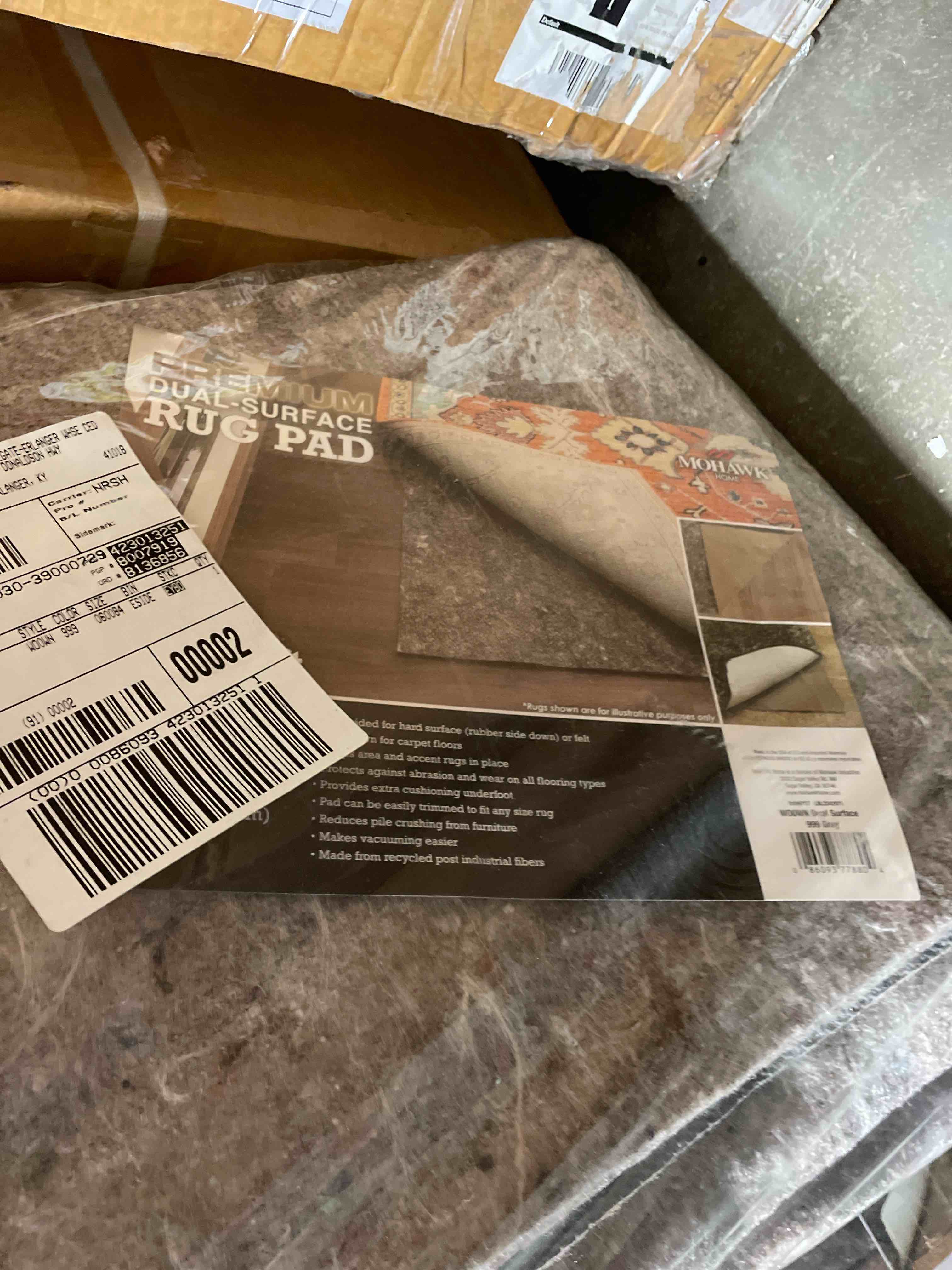 Condition photo showing New/Like New for mohawk home non slip rug pad 5' x 7' - 3/8" thick felt + latex rubber gripper - dual surface cushion for hardwood, carpet, tile floors, made in usa