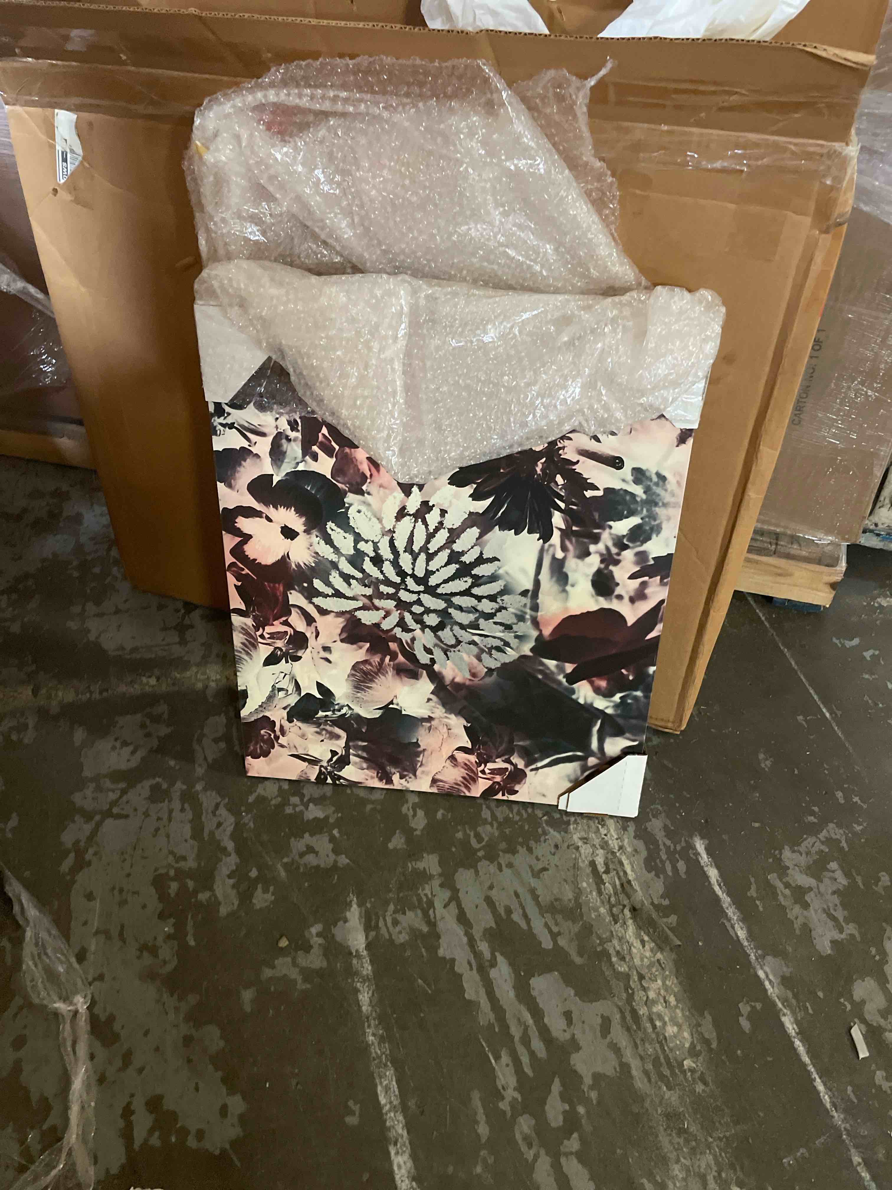 Condition photo showing New/Like New for flower storm ii  print on wrapped canvas