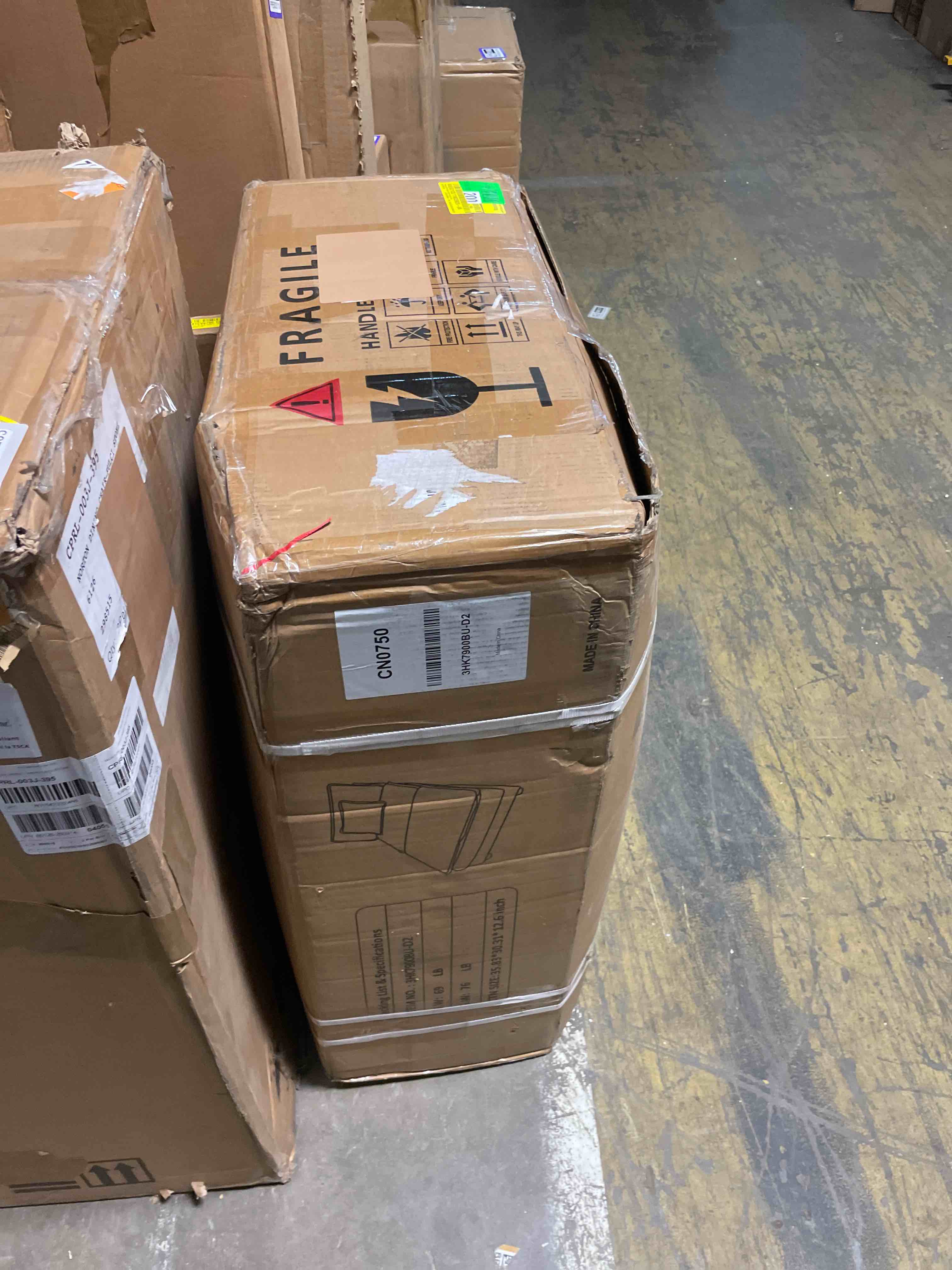 Condition photo showing As Is for furmax sectional couches for living room, u-shaped sofa couch with linen fabric, 4 seat sofa set with double chaise for apartment fabric, light blue (chaise only) 