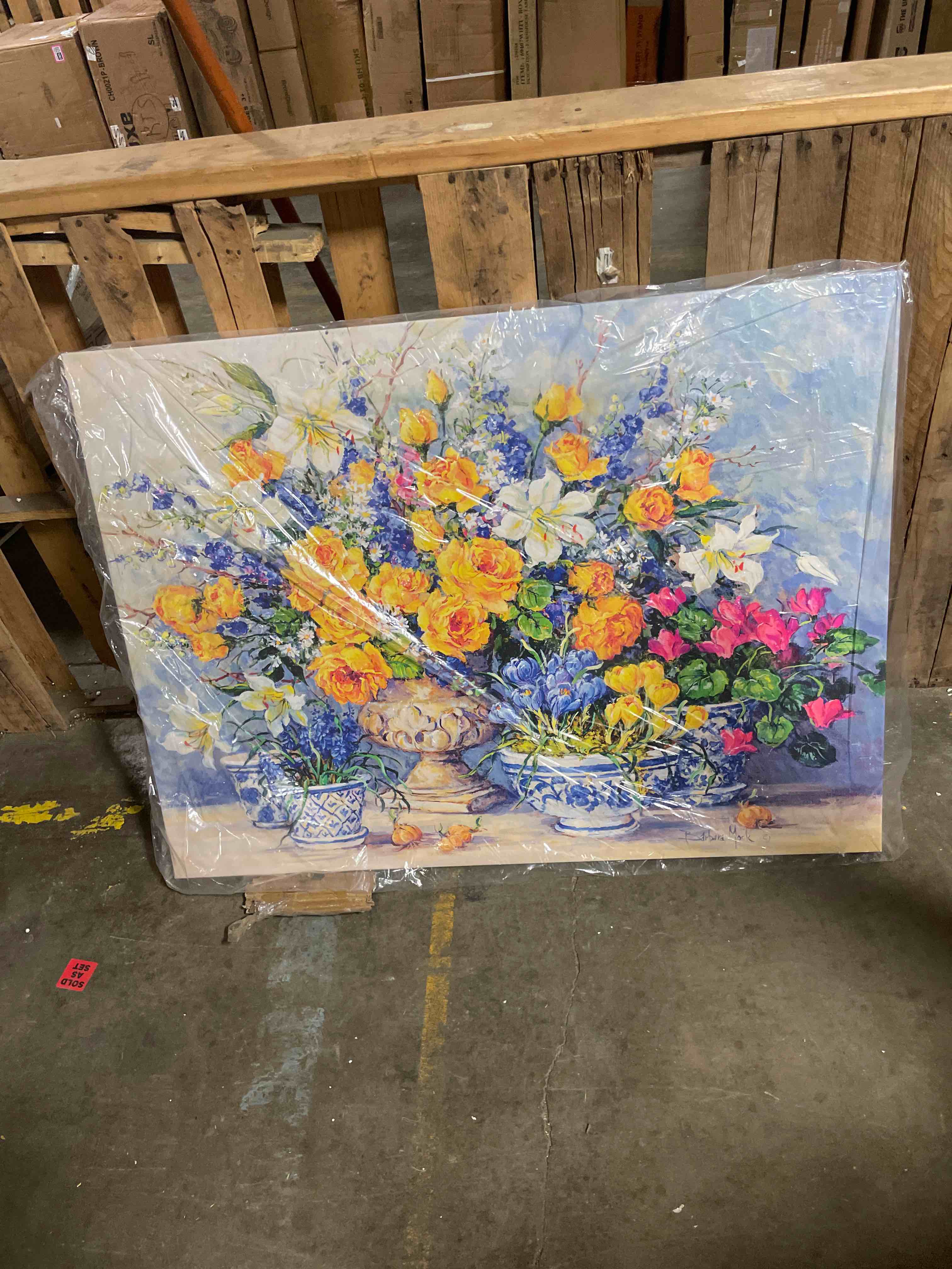 Condition photo showing New/Like New for ceramic backsplash tile mural floral flower kitchen/bathroom - from gabrielles - barbara mock