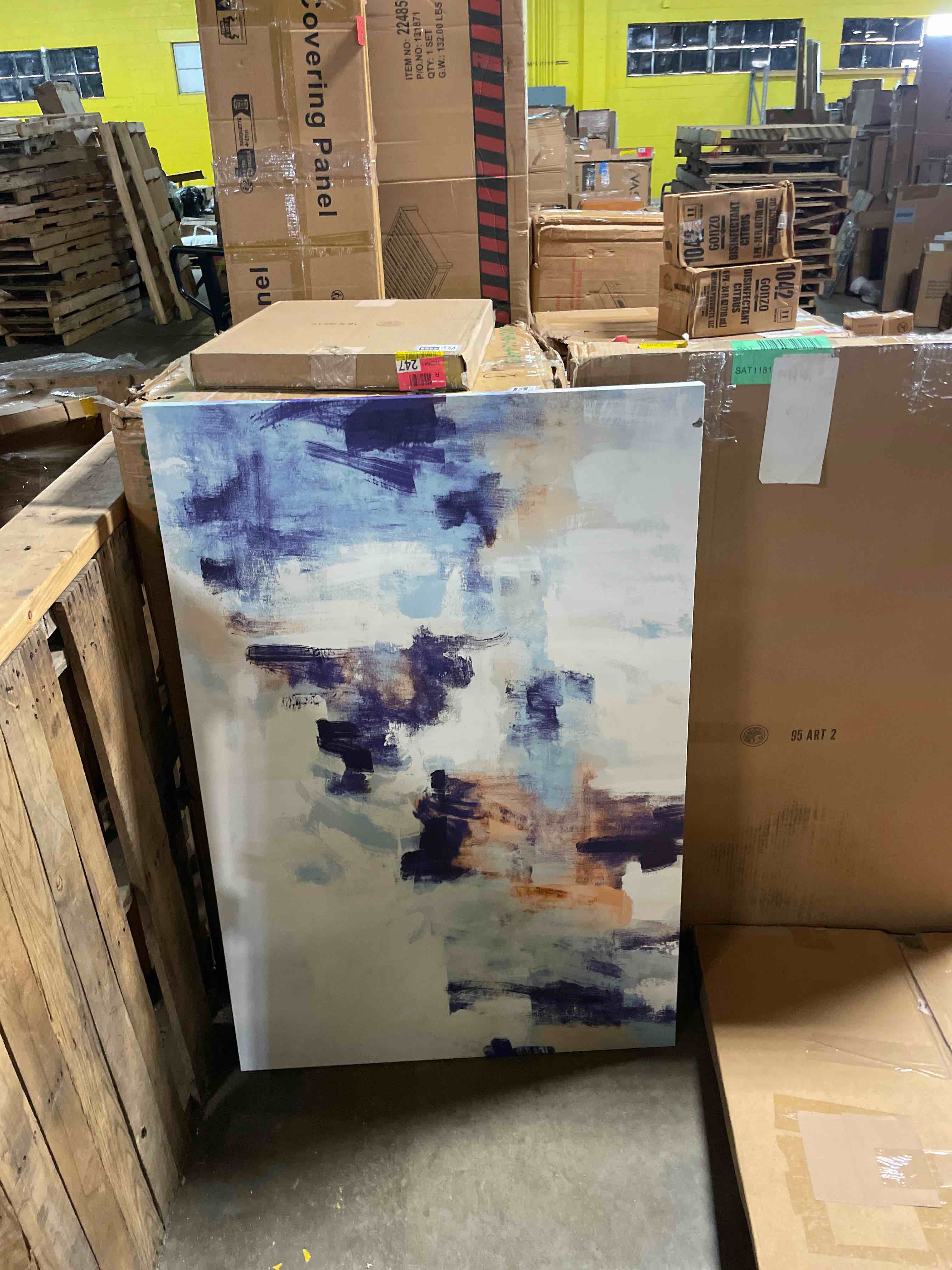 Condition photo showing New/Like New for art remedy midnight blues canvas coastal abstract, gallery wrapped, 24" x 36"