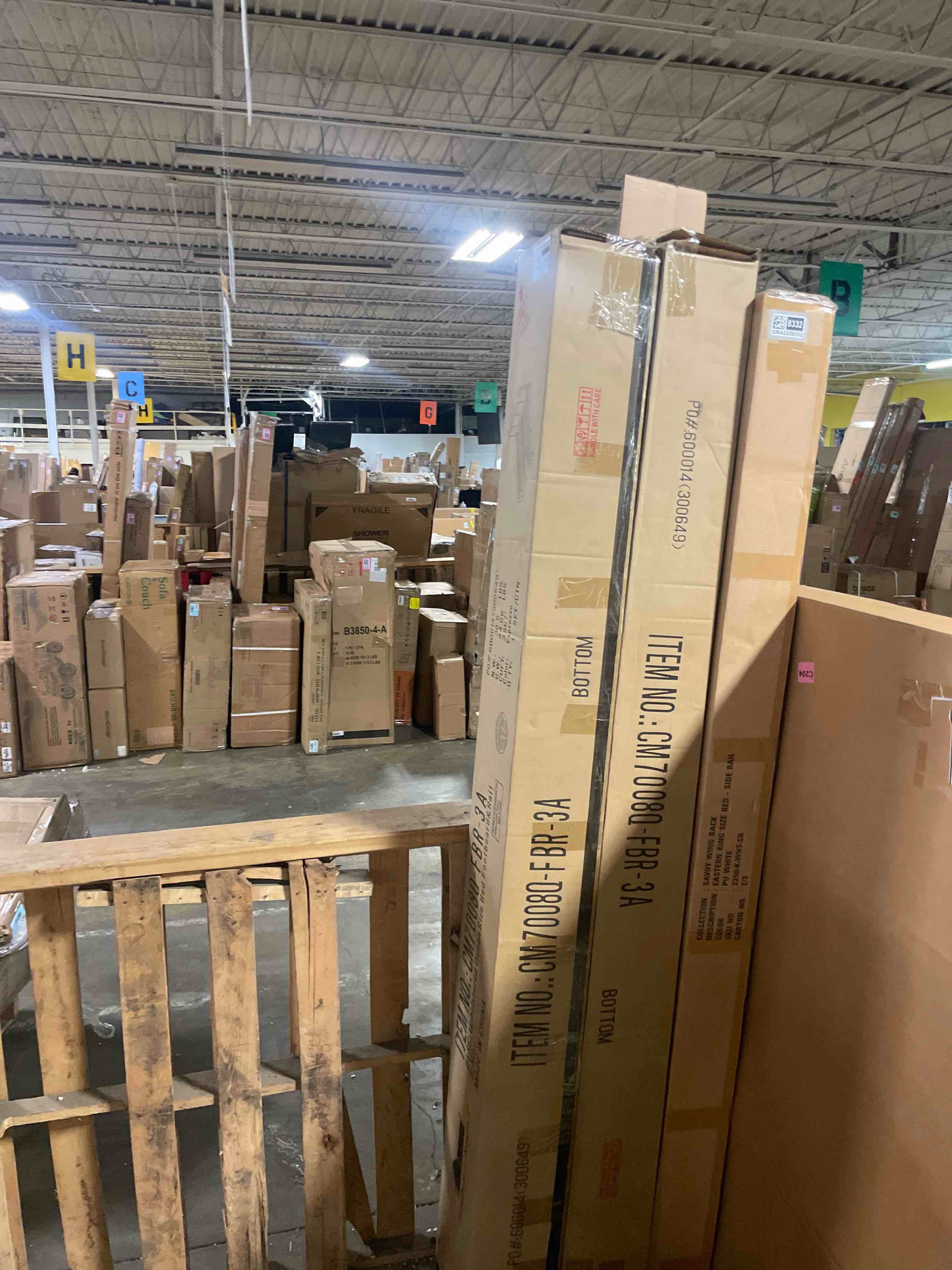 Condition photo showing As Is for furniture of america winn park queen platform bed in espresso (incomplete footboard and rails only)