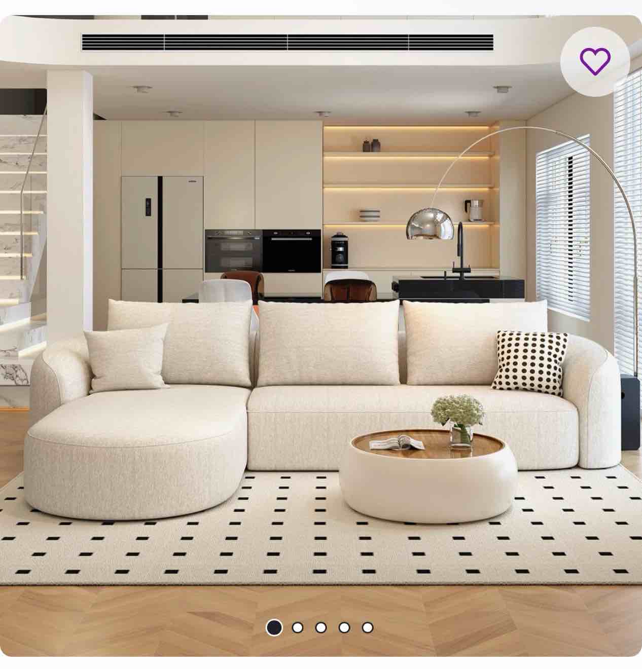 138.6" modular sectional couches luxury modern curved back sofa,  