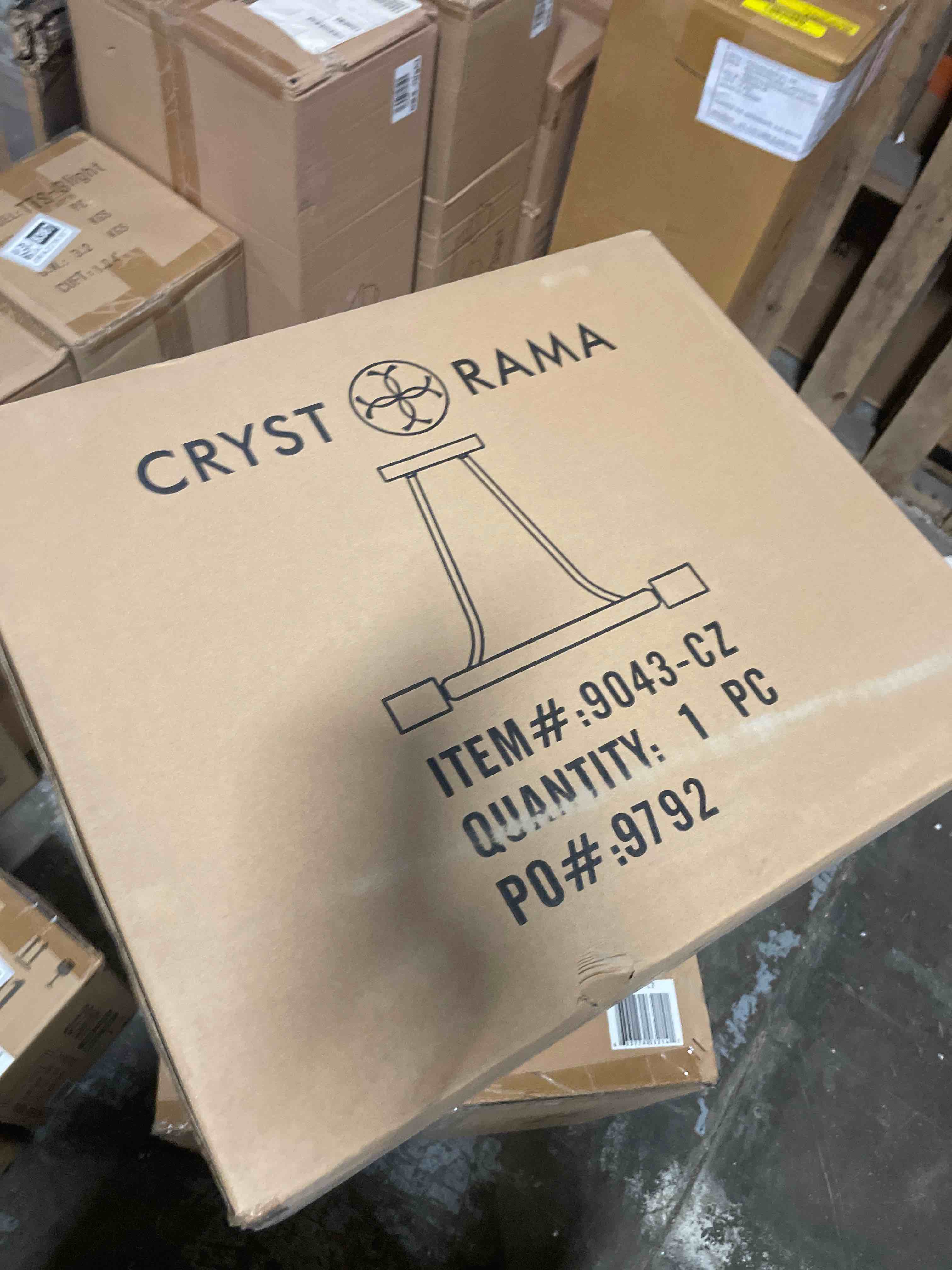 Condition photo showing New/Like New for crystorama dakota 8 light charcoal bronze semi flush mount