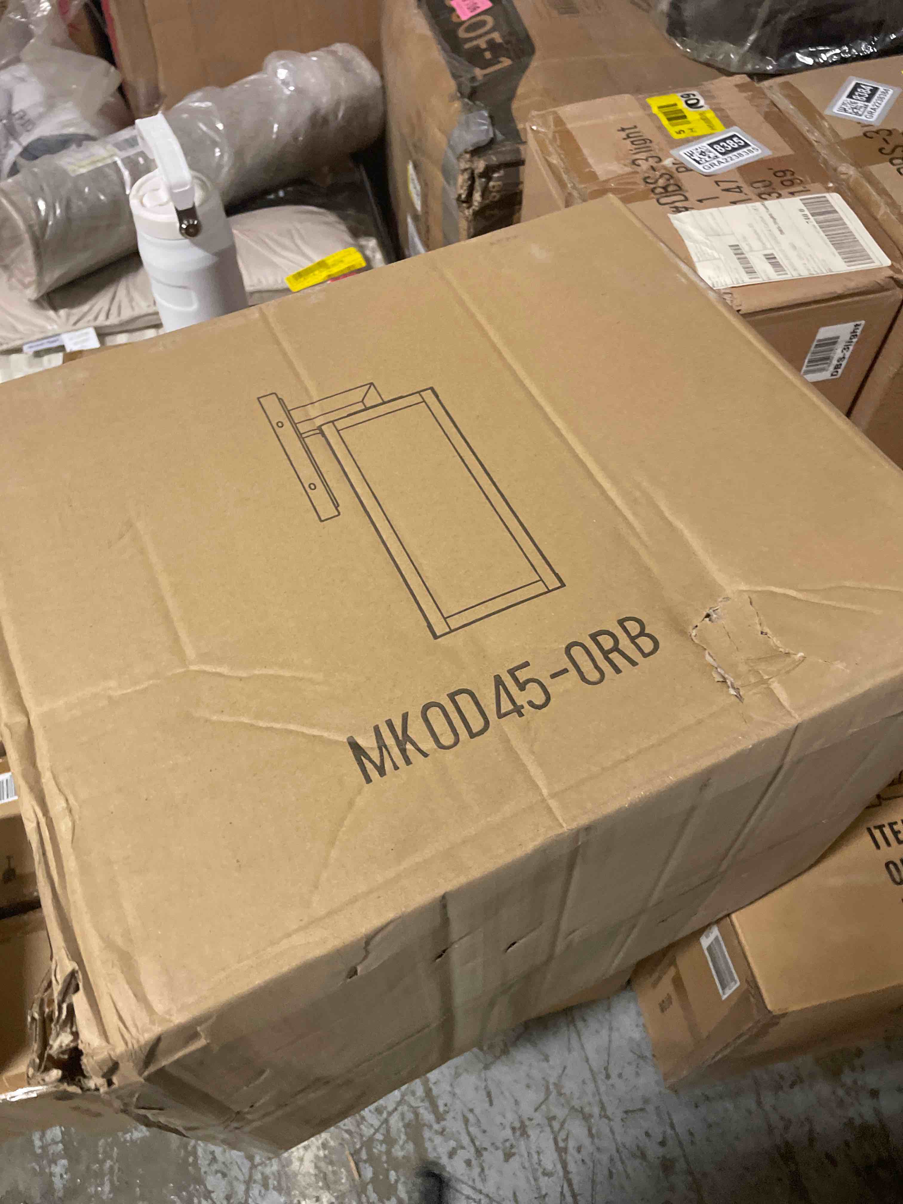 Condition photo showing New/Like New for artisan large square 14.40 in. black outdoor hardwired lantern sconce with clear diffuser no bulb included