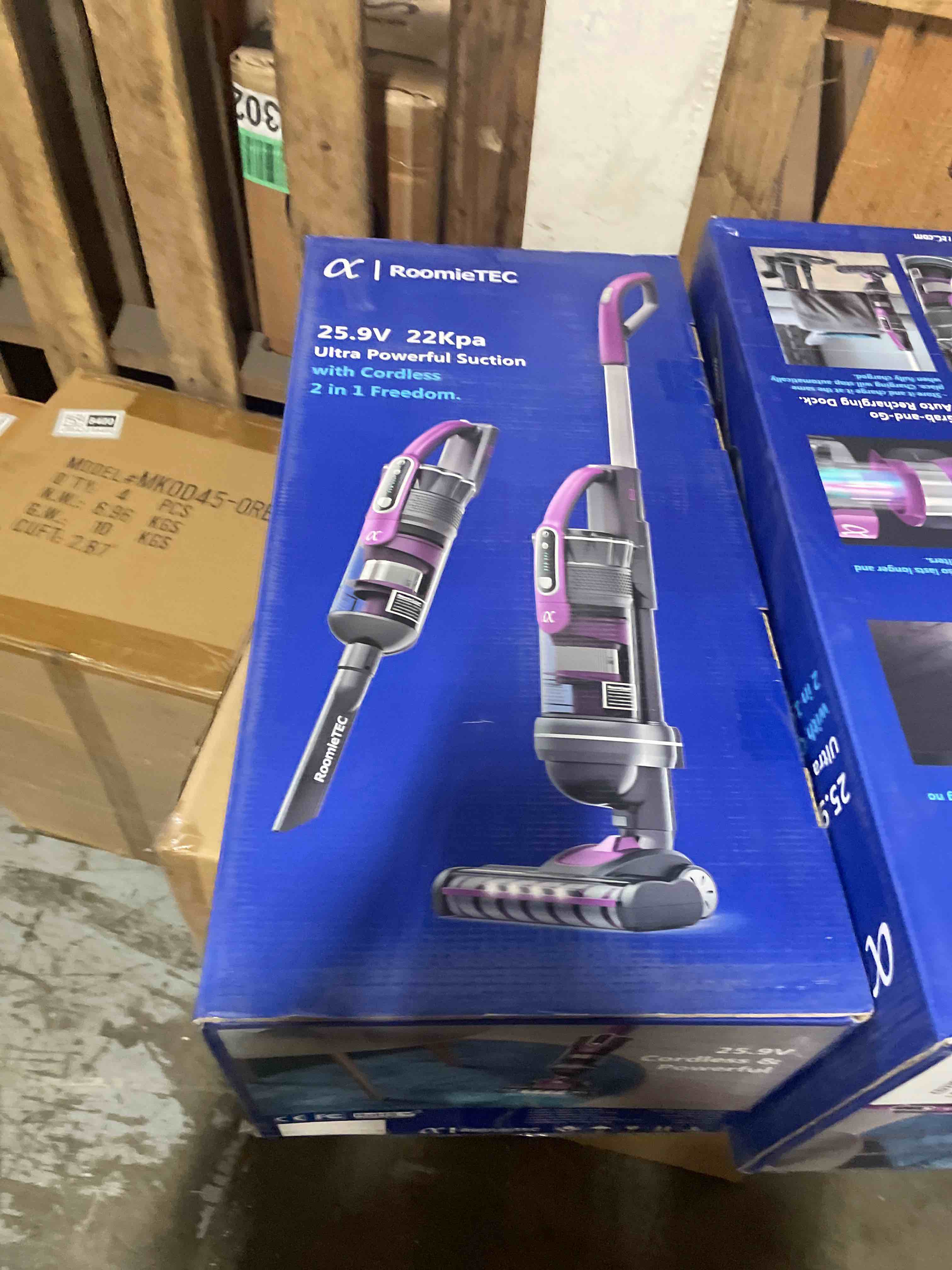 Condition photo showing New/Like New for roomie tec cordless vacuum cleaner,2 in 1 handheld vacuum “vincent” bundle alpha professional upright cordless vacuum,pet friendly brush and auto charging base