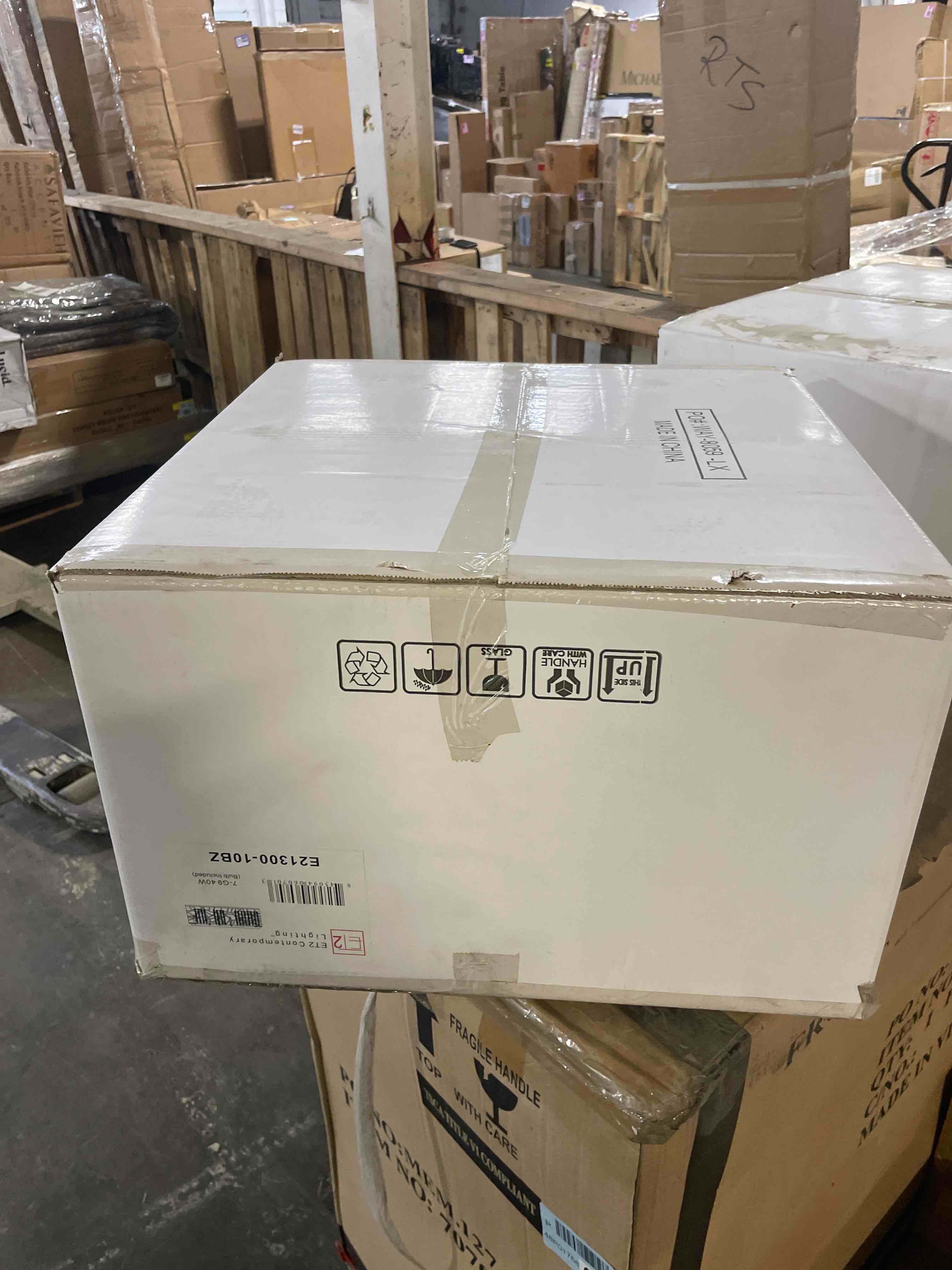 Condition photo showing New/Like New for et2 e21300-10bz i inca collection xenon seven light laser-cut sheath with crystal drum ceiling flush mount - bronze finish i 2900k i modern contemporary ceiling light fixture i