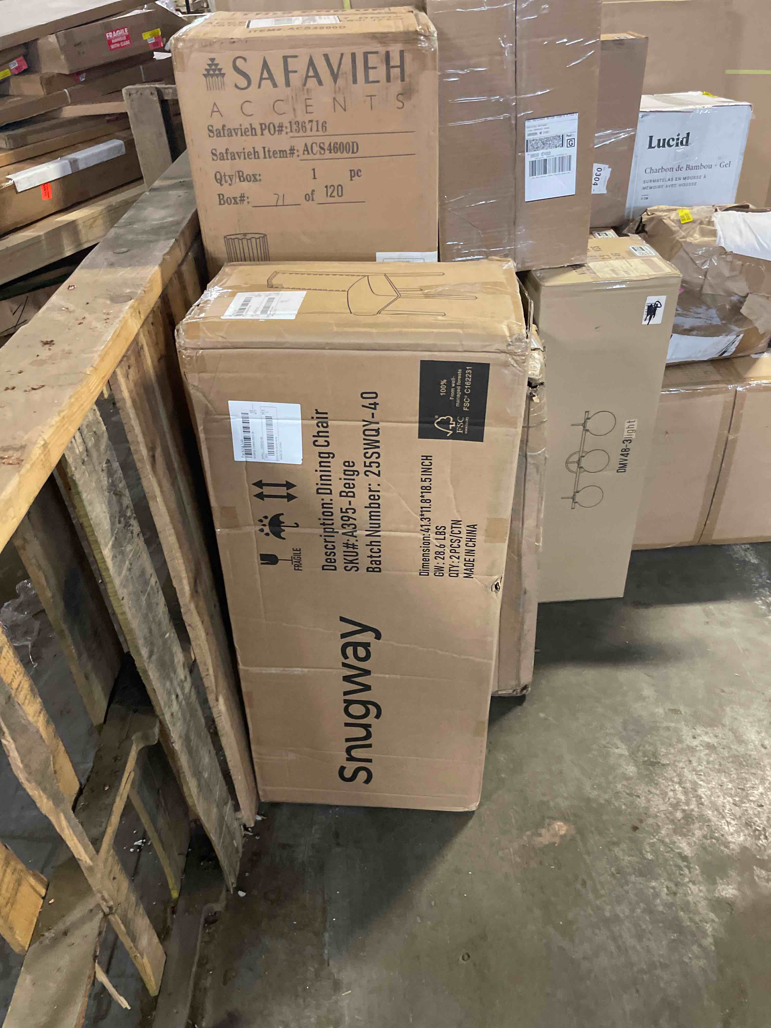 Condition photo showing New/Like New for upholstered dining chair modern stylish parsons kitchen diner high back with silver nailhead trim & wood legs, set of 2