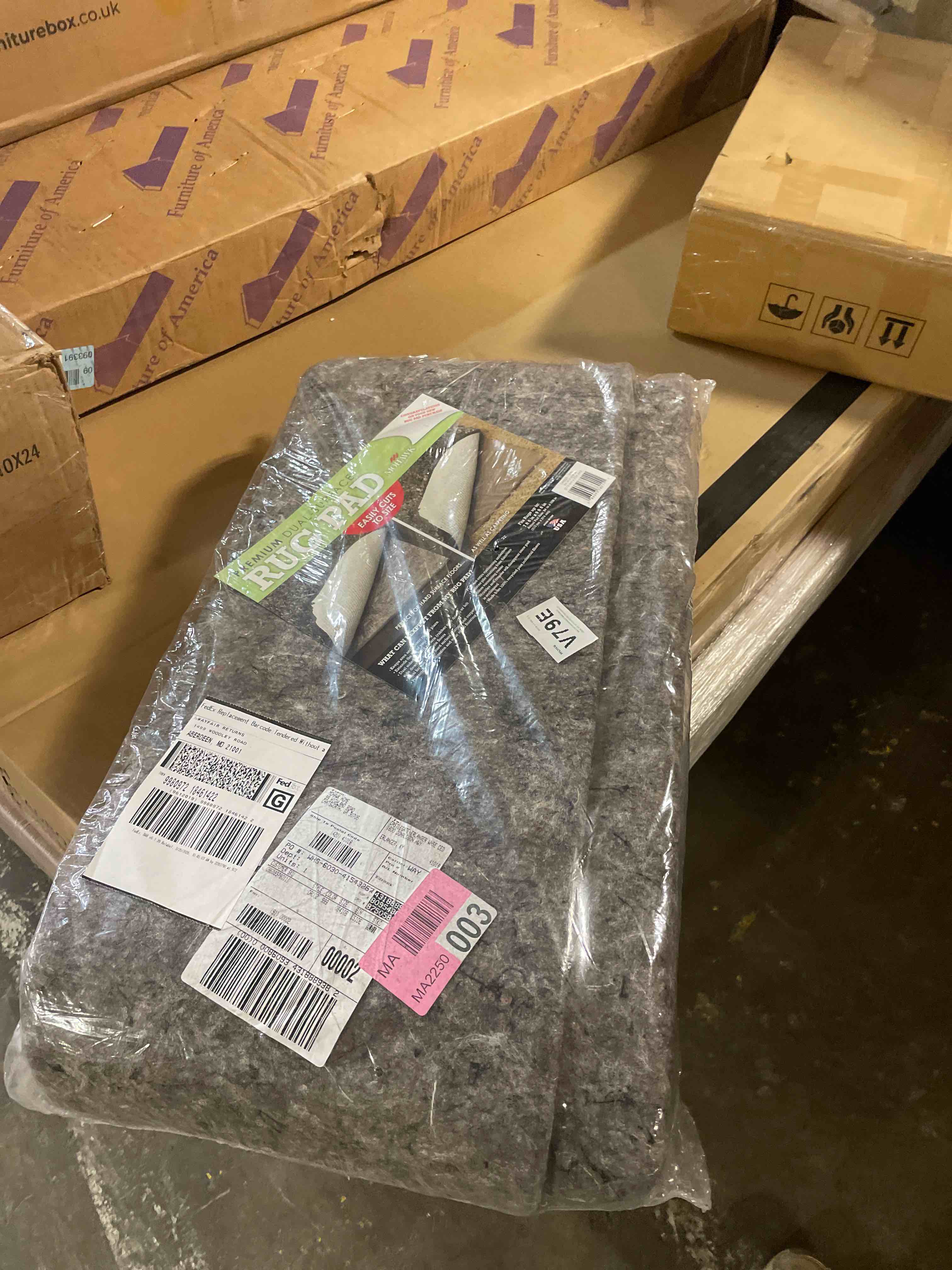 Condition photo showing New/Like New for mohawk home non slip rug pad 7' x 9'- 1/4" thick felt + latex rubber gripper - dual surface cushion for hardwood, carpet, tile floors, made in usa