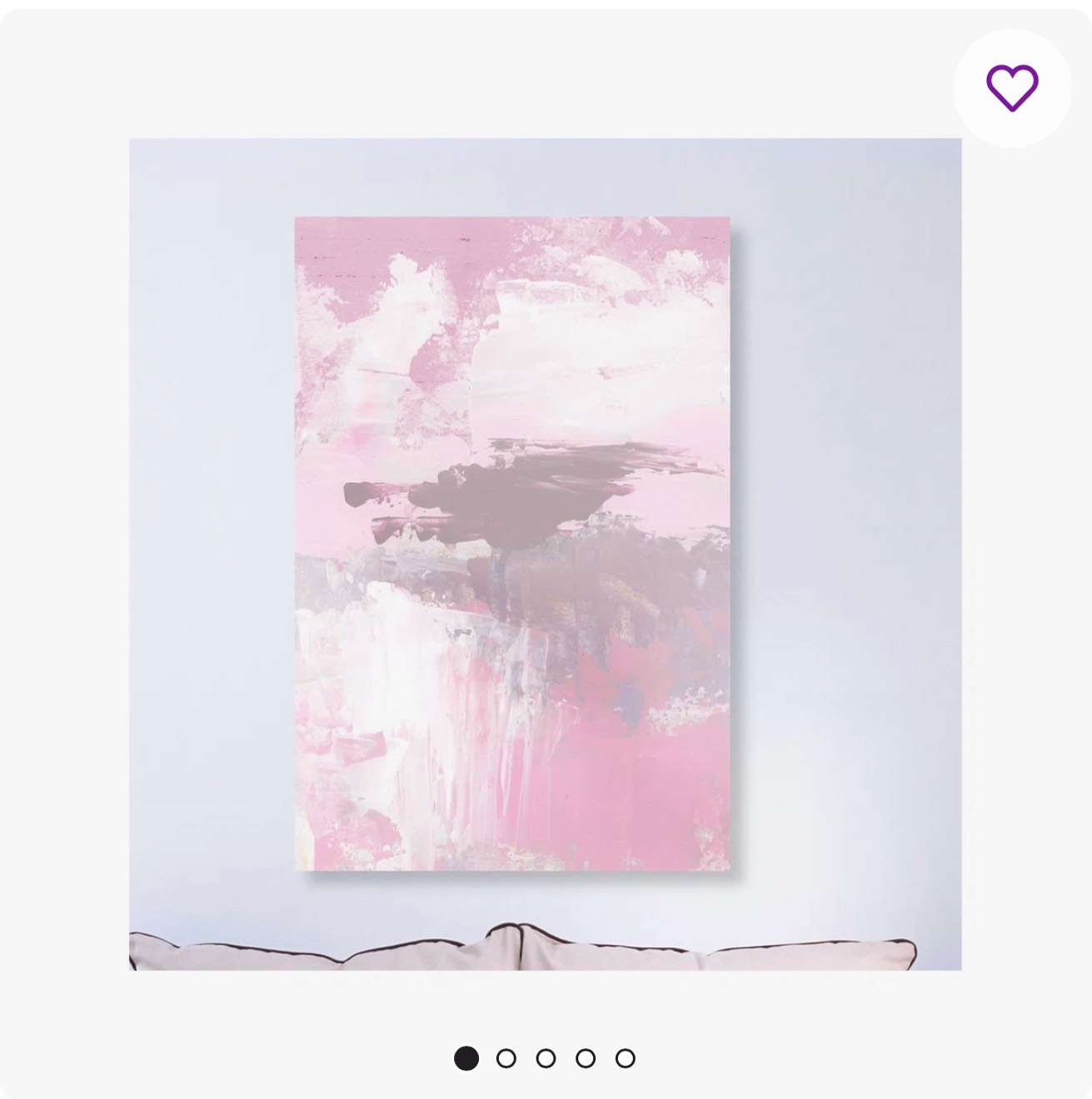 'oleaje in raspberry' print on canv