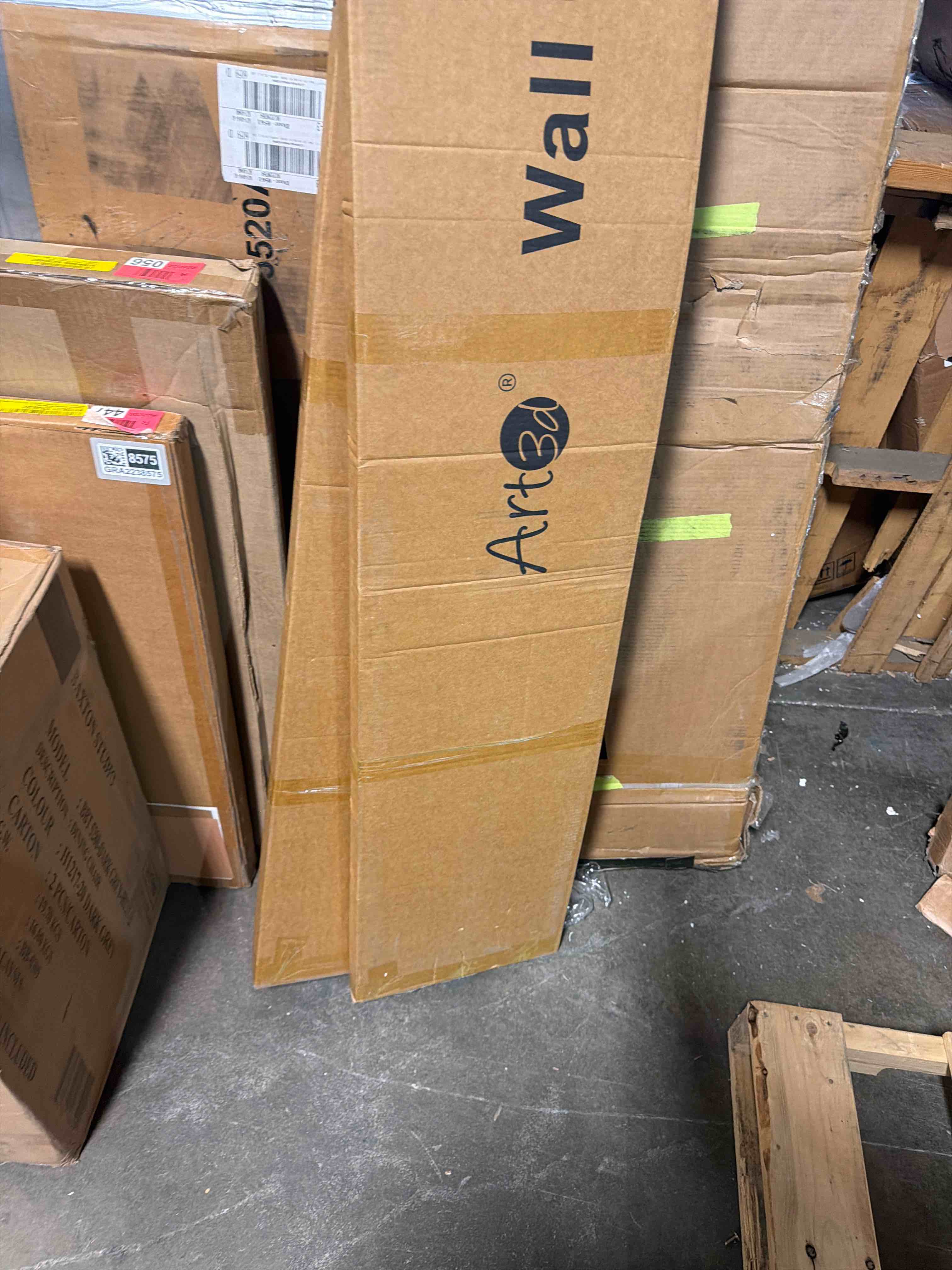 Condition photo showing New/Like New for art3d 4-pack glue-on herringbone wainscoting panel for interior wall decor - 104 x 12 inch polystyrene ultralight slim slat wall panels for living room bedroom, ashtree herringbone ashtree