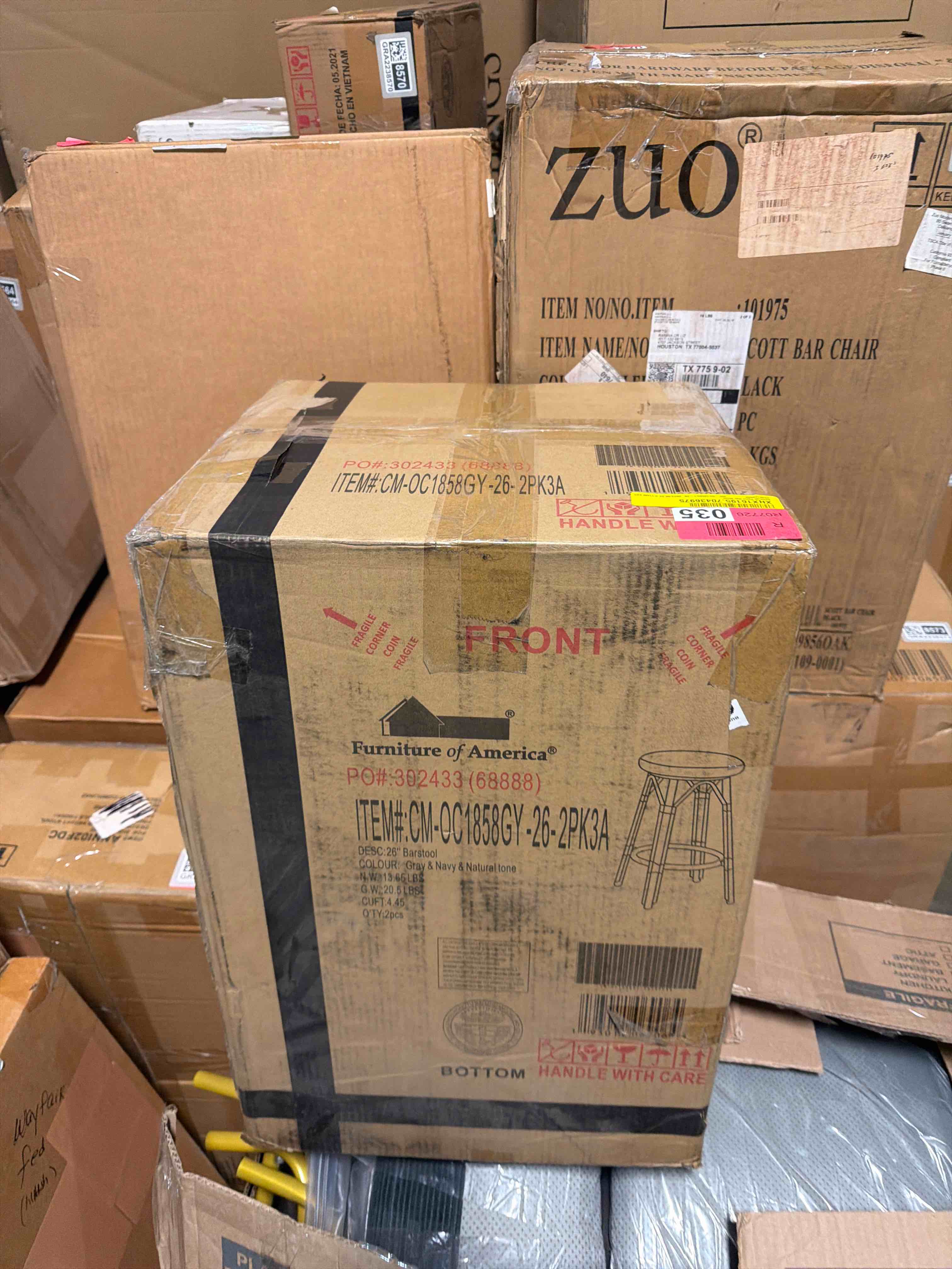 Condition photo showing New/Like New for 24/7 shop at home seadrift boho 30-inch aluminum and all-weather wicker barstools with footrest, patio stools & bar chairs for outdoor, kitchen counter, poolside, yard, set of 2, gray and navy blue