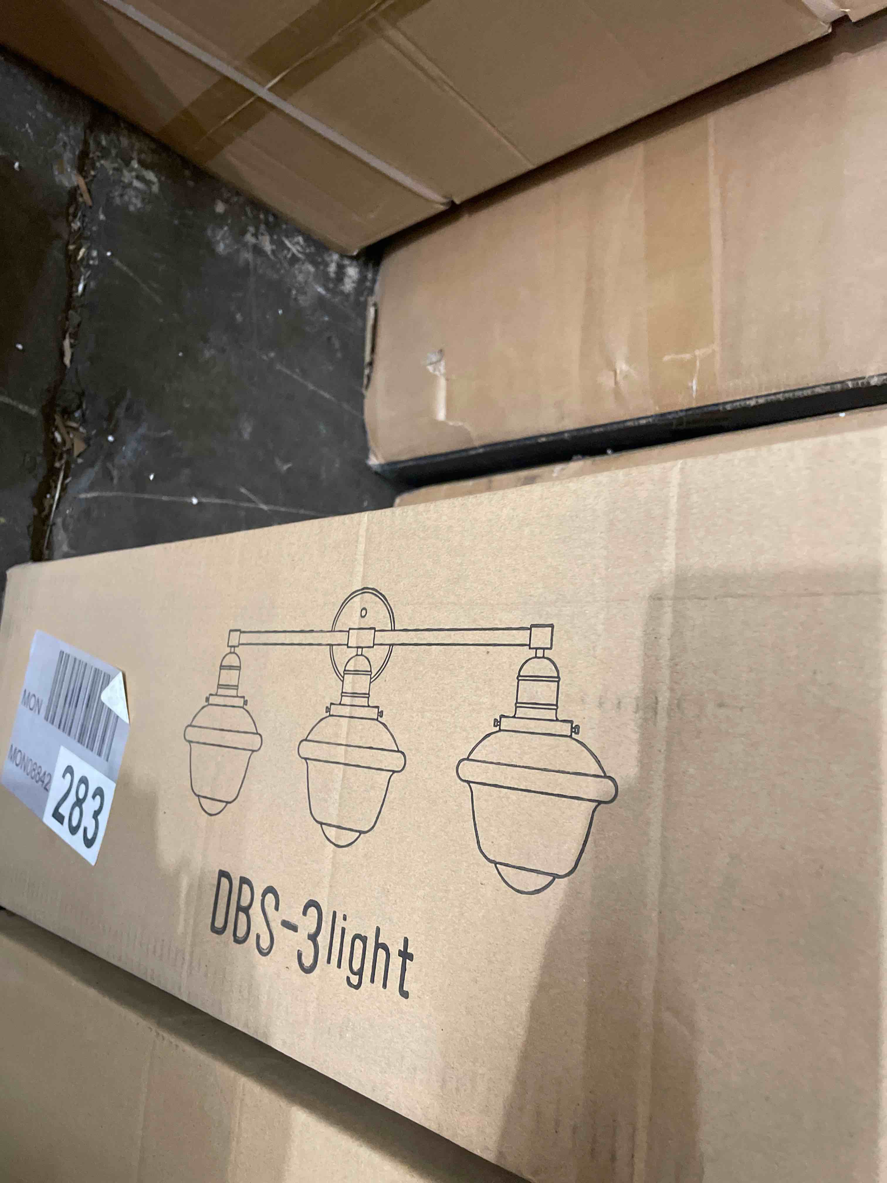 Condition photo showing New/Like New for odeums bathroom vanity lights  3-lights indoor wall sconces  interior wall lighting fixture with clear glass