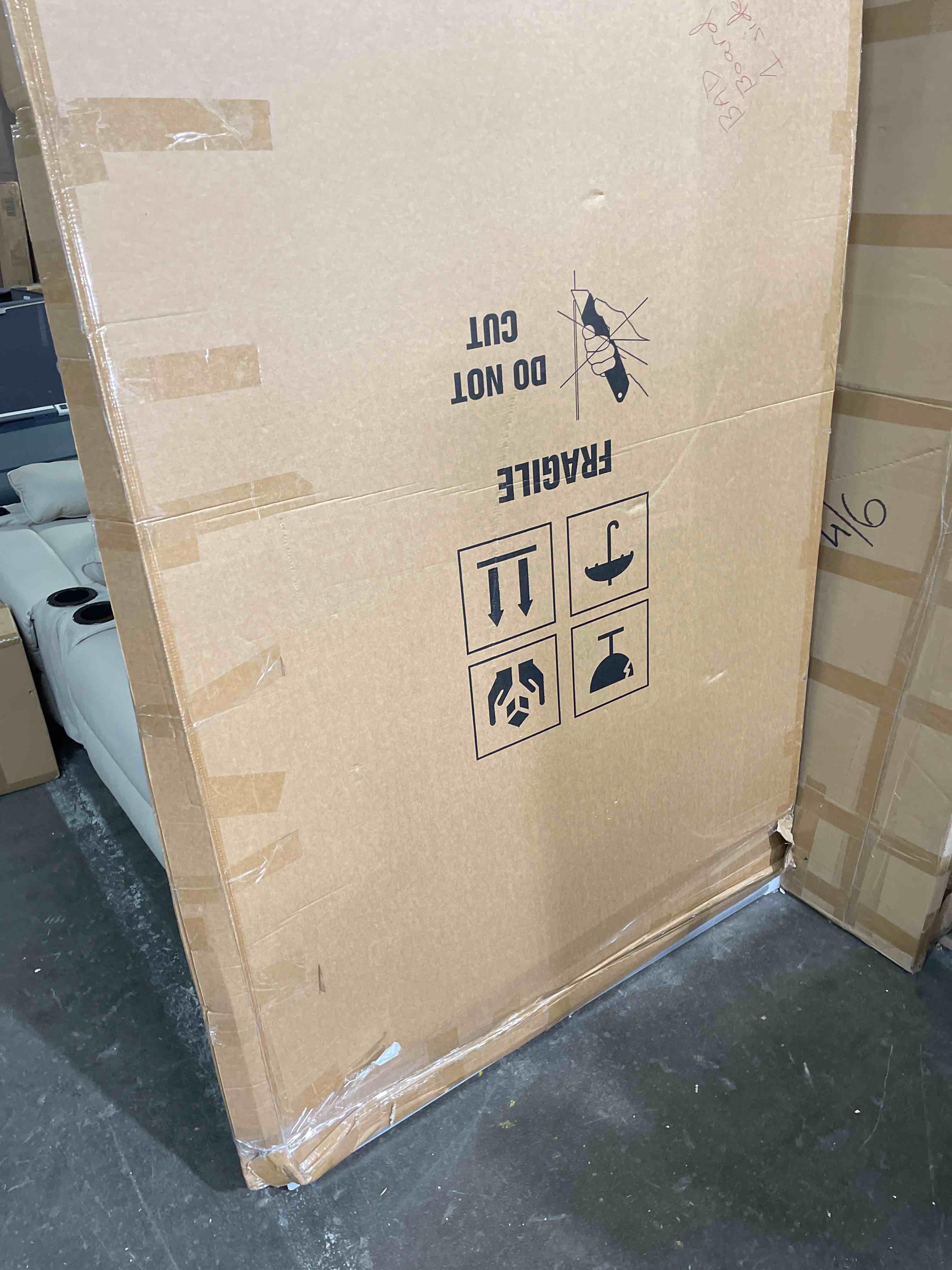 Condition photo showing New/Like New for magnetic mobile whiteboard 48x24-in 360° reversible two-sided white board with wheels, portable dry erase board easel with stand for office classroom, include 6 dry erase markers and 1 eraser